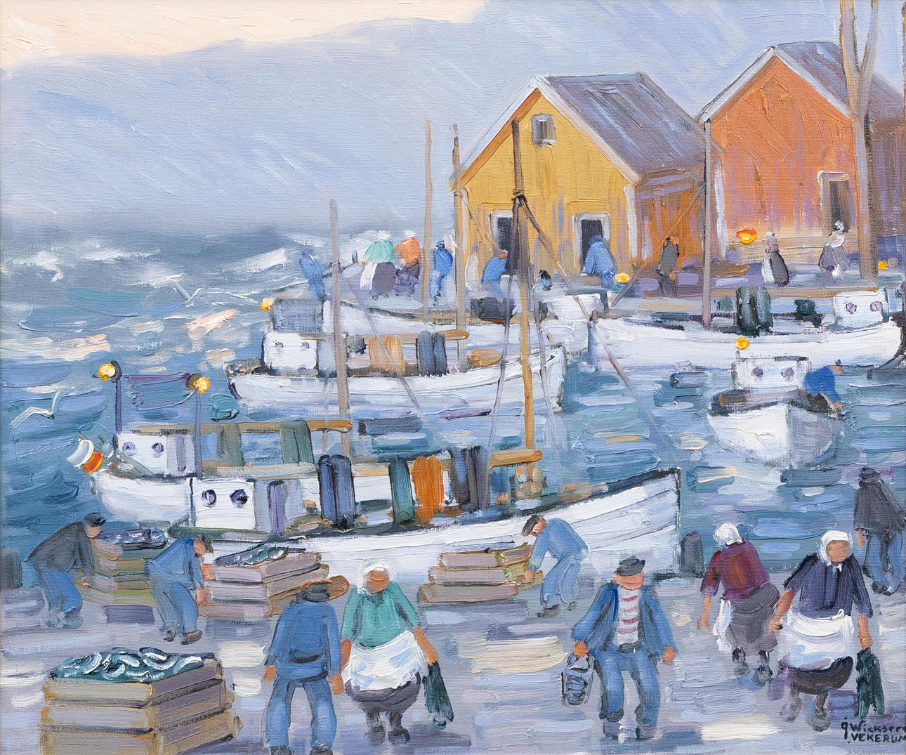 ÅKE WICKSTRÖM. “Sommarmorgen, Hanö”, oil on canvas, signed.