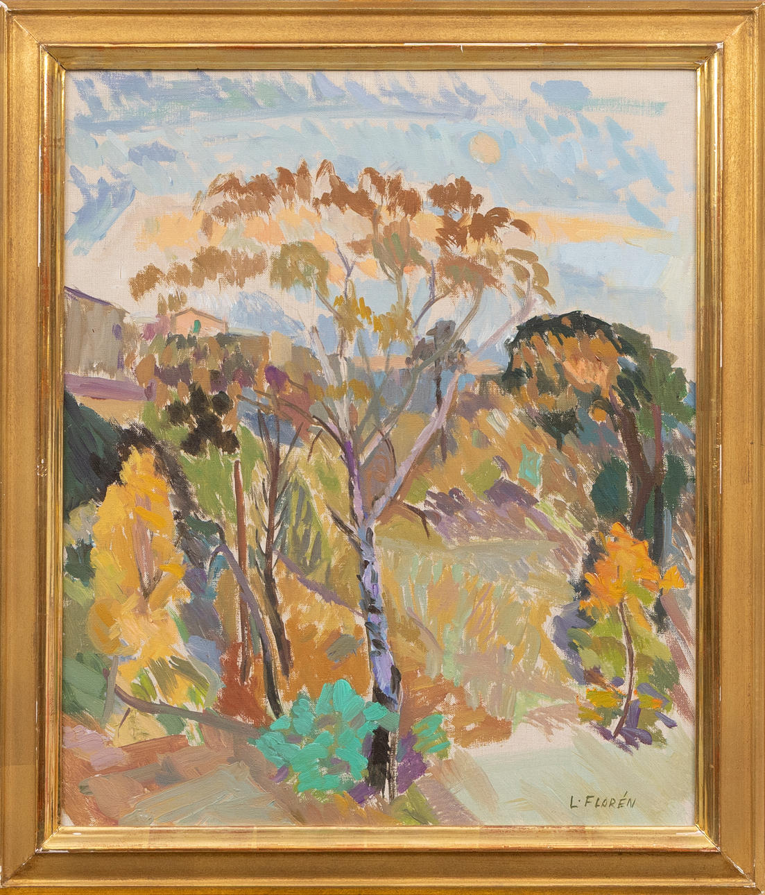 LARS FLORÉN (1899-1979). “Autumn Morning”, oil on canvas, signed. Art ...
