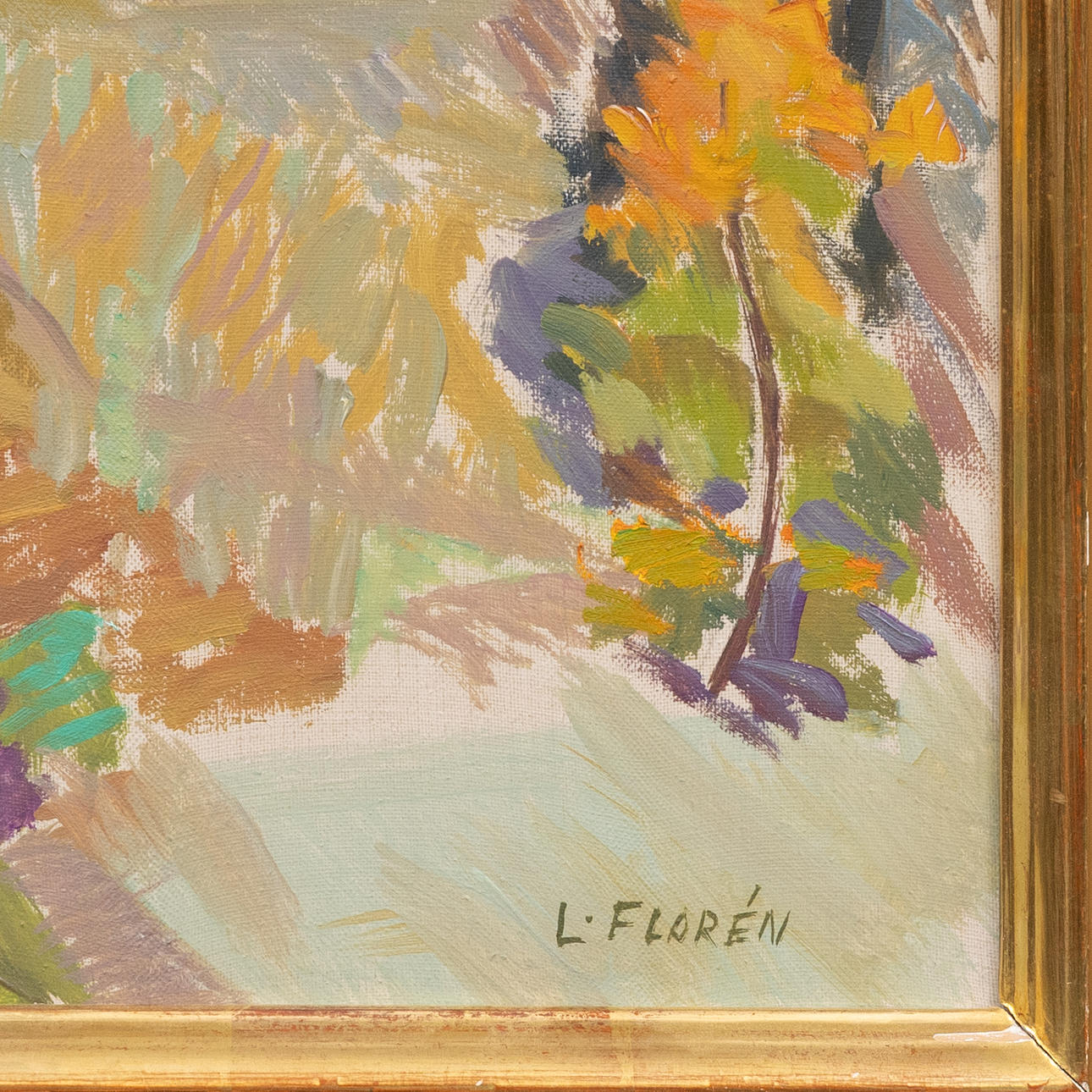LARS FLORÉN (1899-1979). “Autumn Morning”, oil on canvas, signed. Art ...