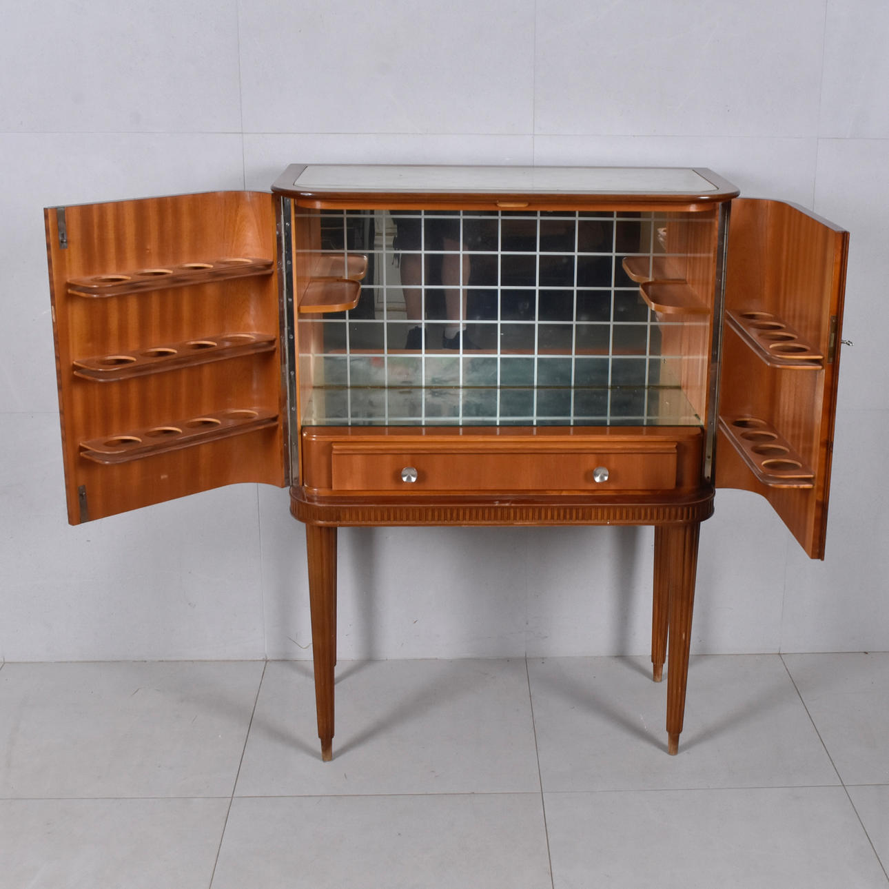 A MAHOGANY BAR CABINET, 1950-60's.