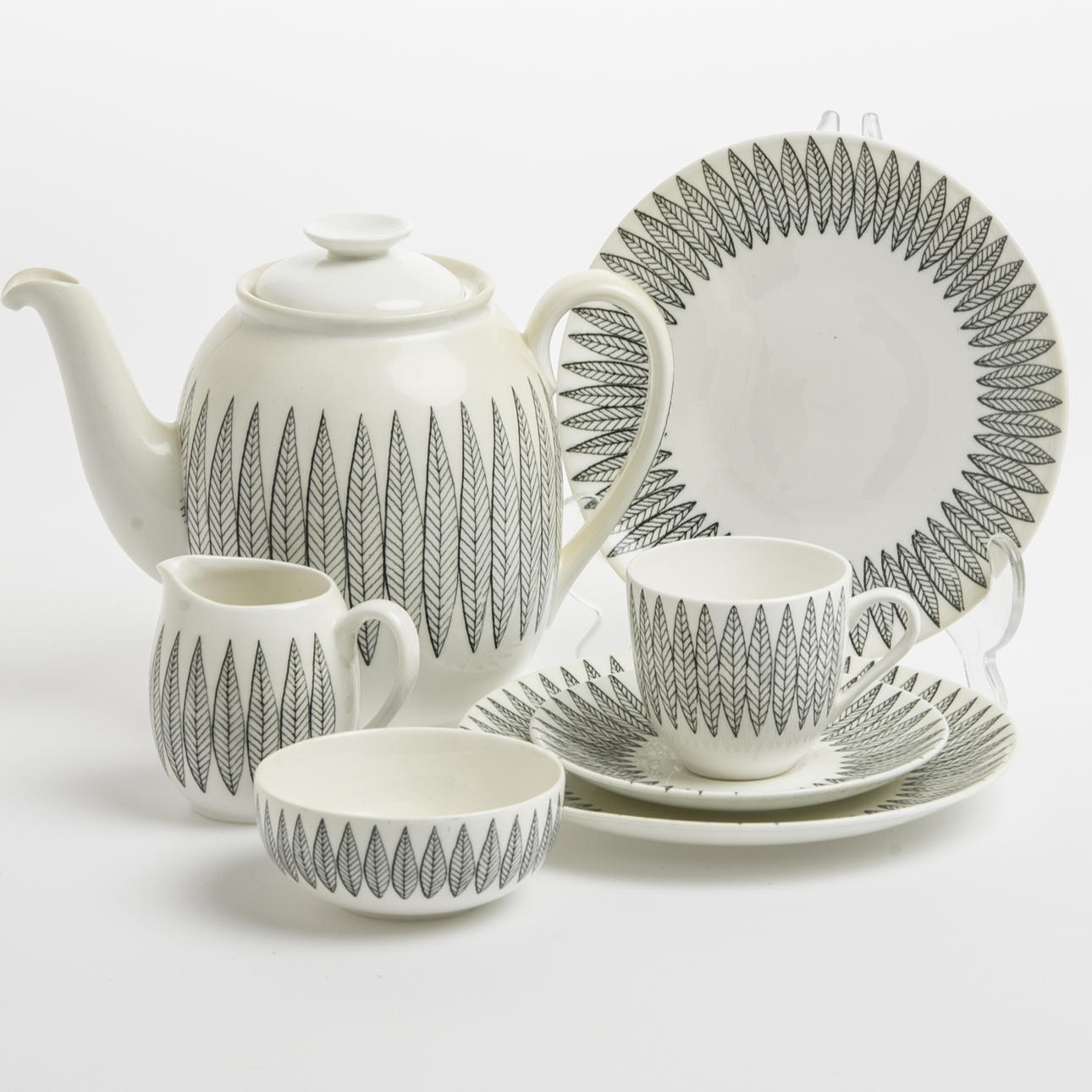 KAFFESERVIS, 41 delar, "Salix", Stig Lindberg, Gustavsberg.