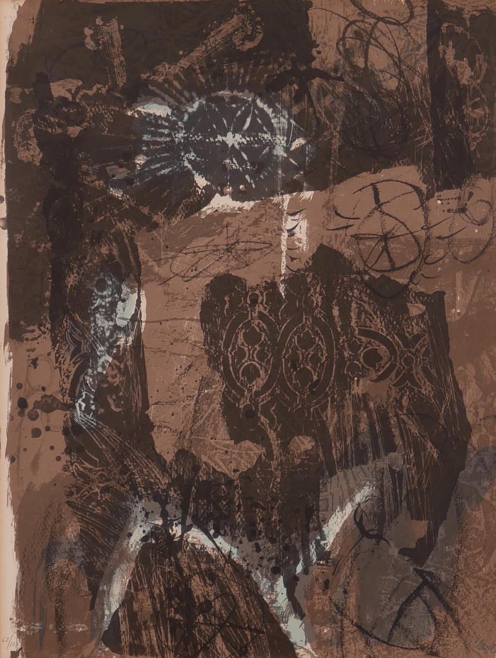 ANTONI CLAVÉ. “Trobadors V”, lithograph, signed Clavé.