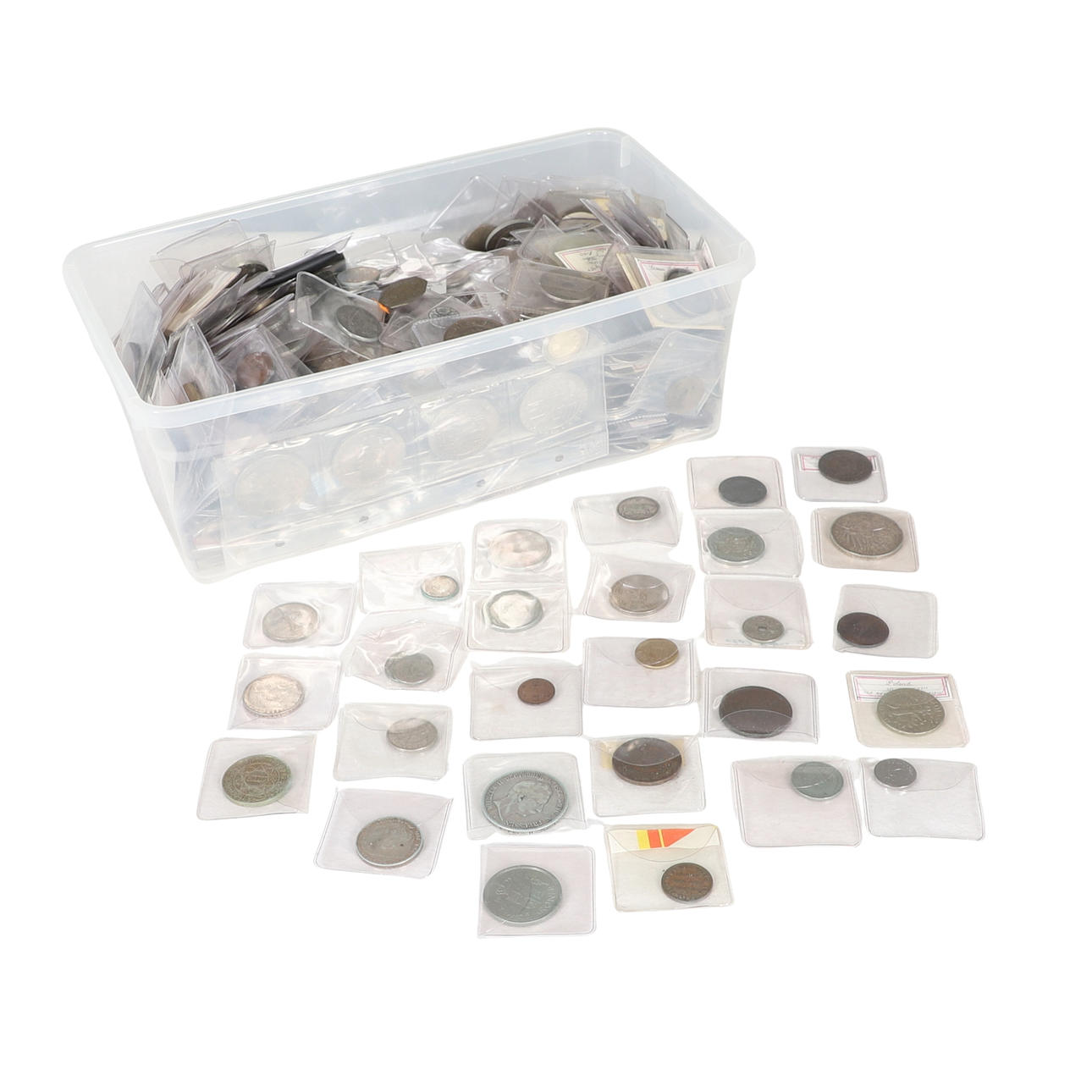 A LARGE COLLECTION OF ASSORTED WORLD COINS. Coins, Medals & Stamps ...