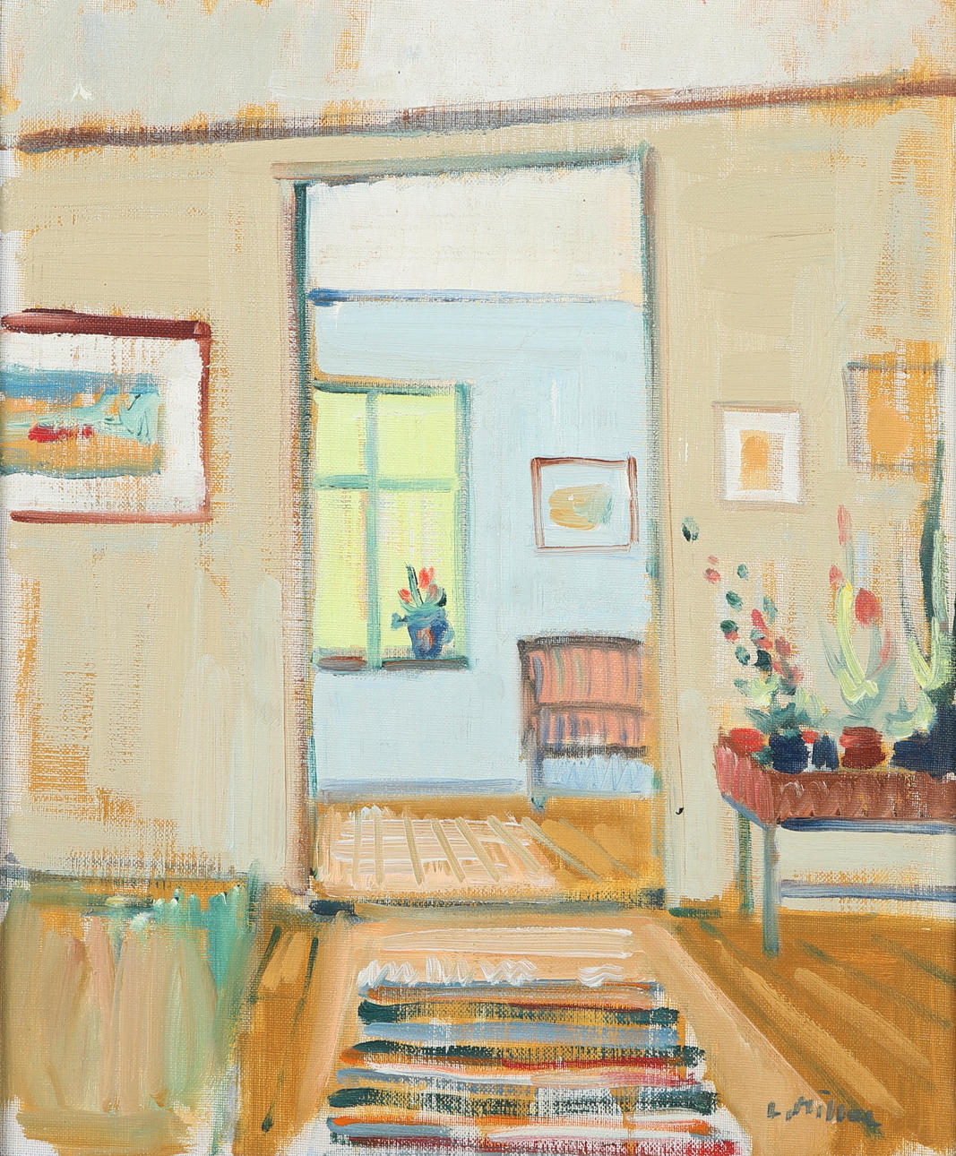 LENNART MÖLLER. oil on canvas, interior, signed.