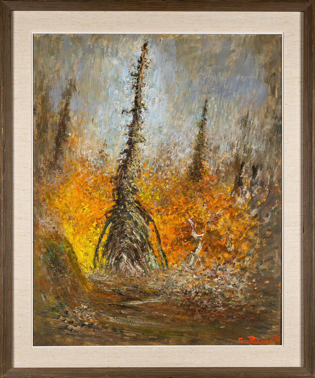 FOLKE RICKLUND. Oil on canvas, “Wilderness”, signed and dated 1976.