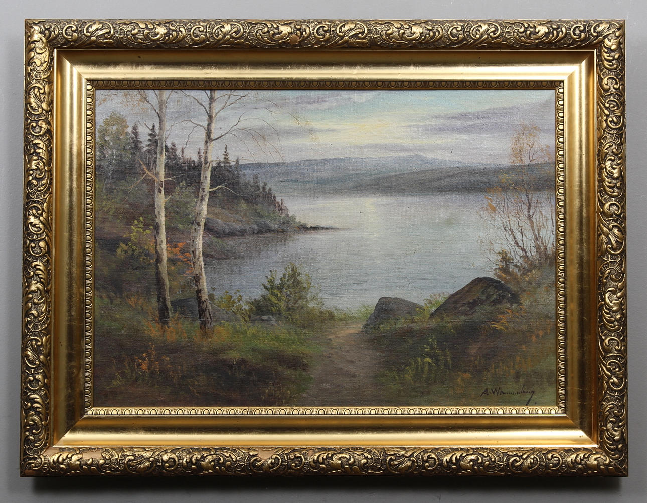 OKÄND KONSTNÄR, olja på duk, bär sign A.Wennerberg, 1900-tal.