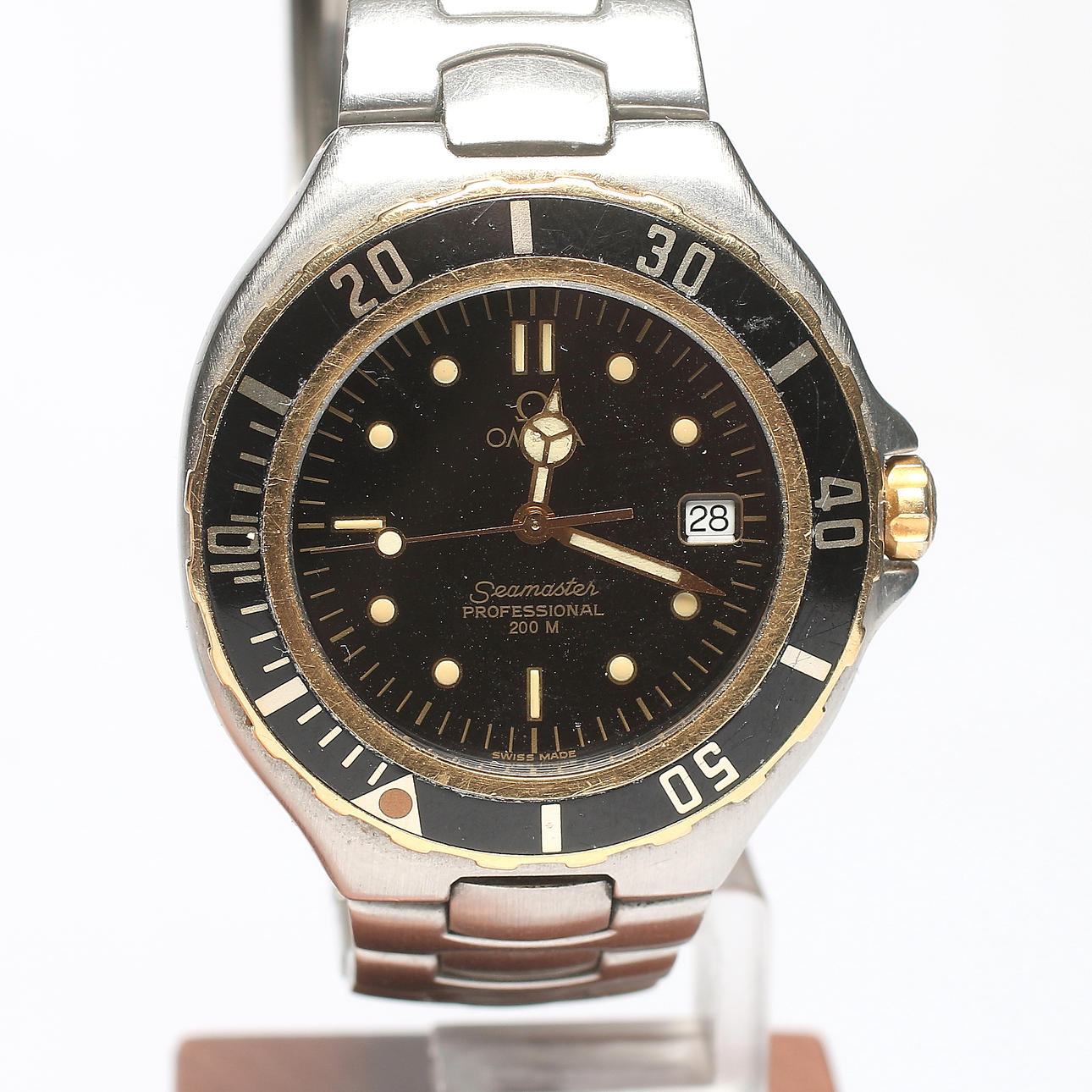 ARMBANDSUR, herr, stavindex i 18k guld och stål, modell "DR 396.1041", Professional 200 M, Omega, 1993.