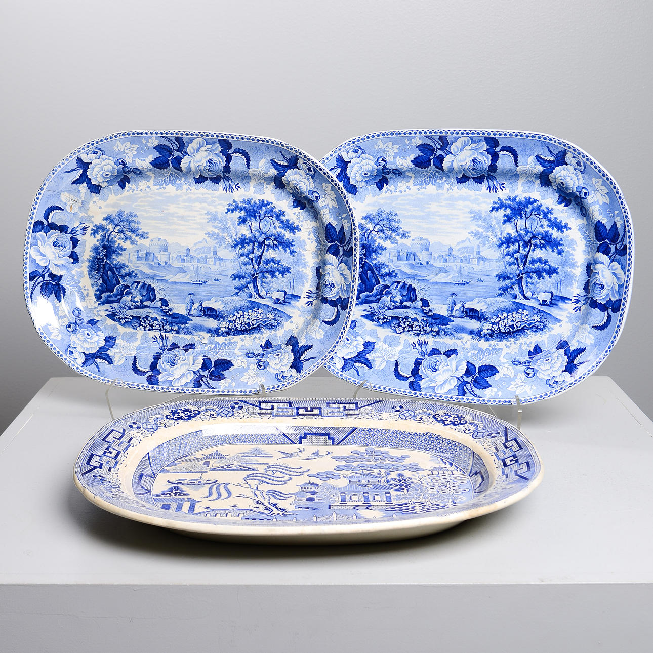 Ristefad, 3 stk., herunder Rörstrand, 1800-tal.