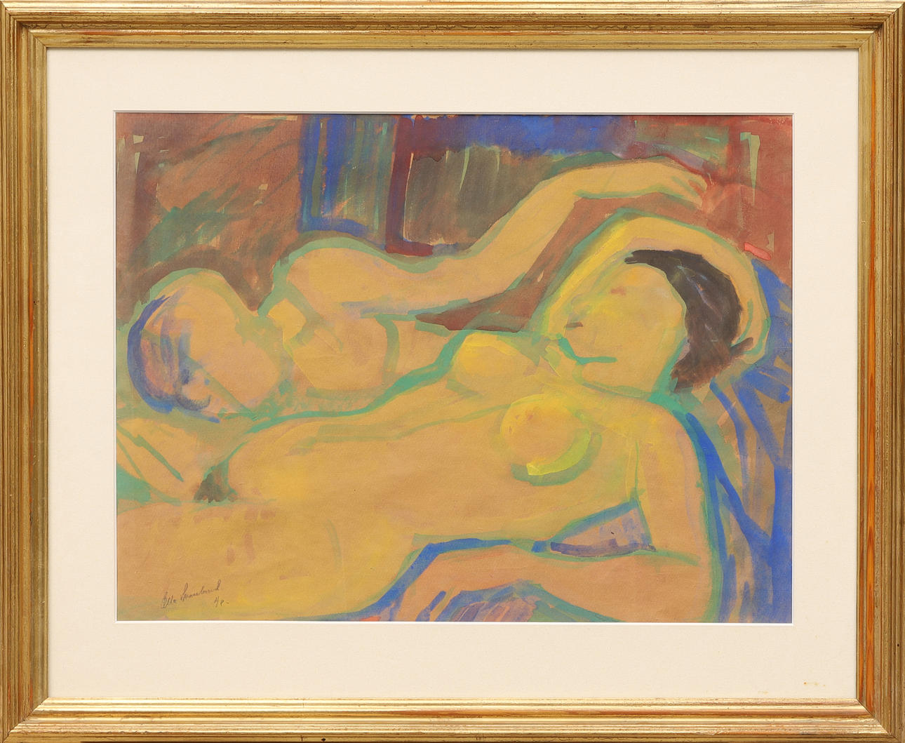 OLLE SVANLUND. “After”, gouache, signed.