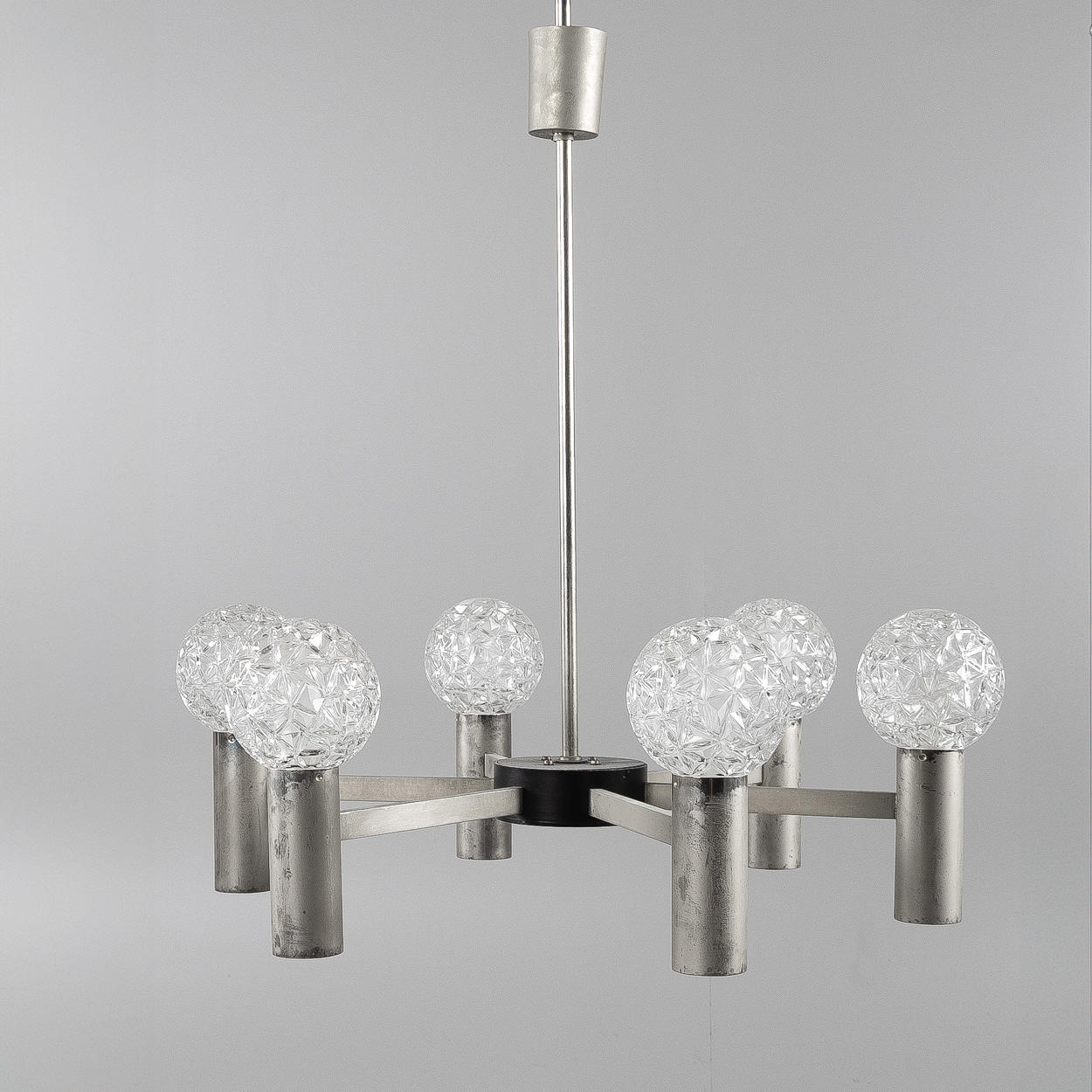 CEILING LAMP. art deco, 6 light arms.