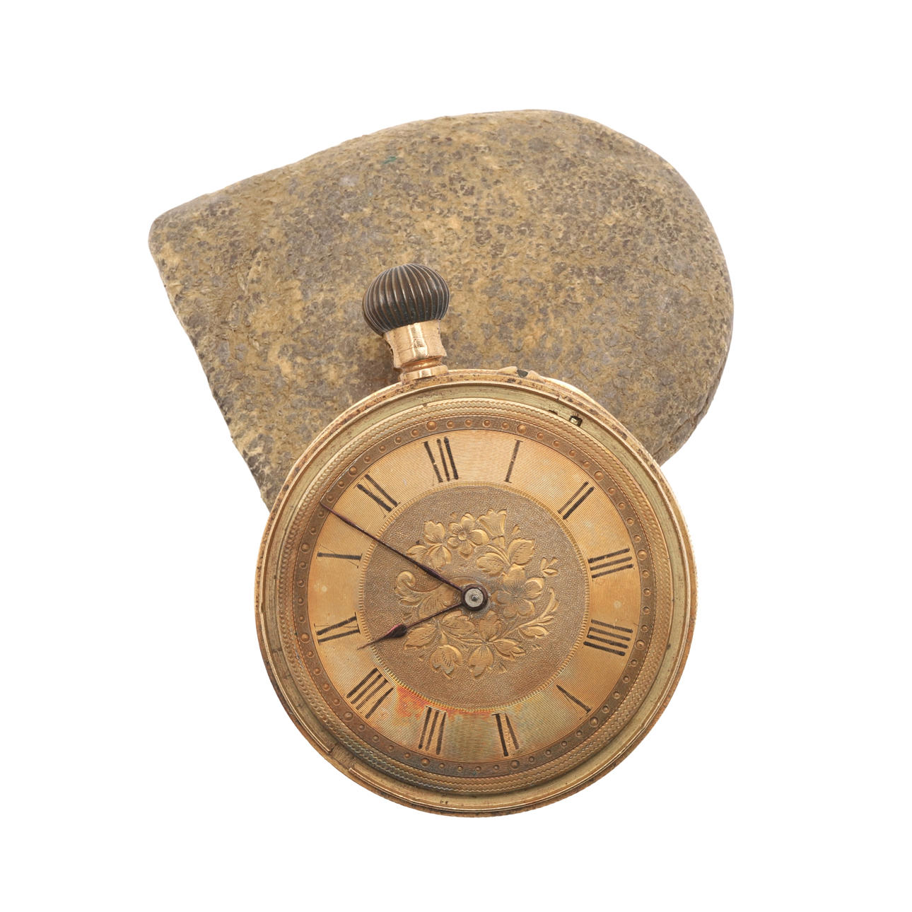 AN 18CT GOLD OPEN FACED POCKET WATCH.