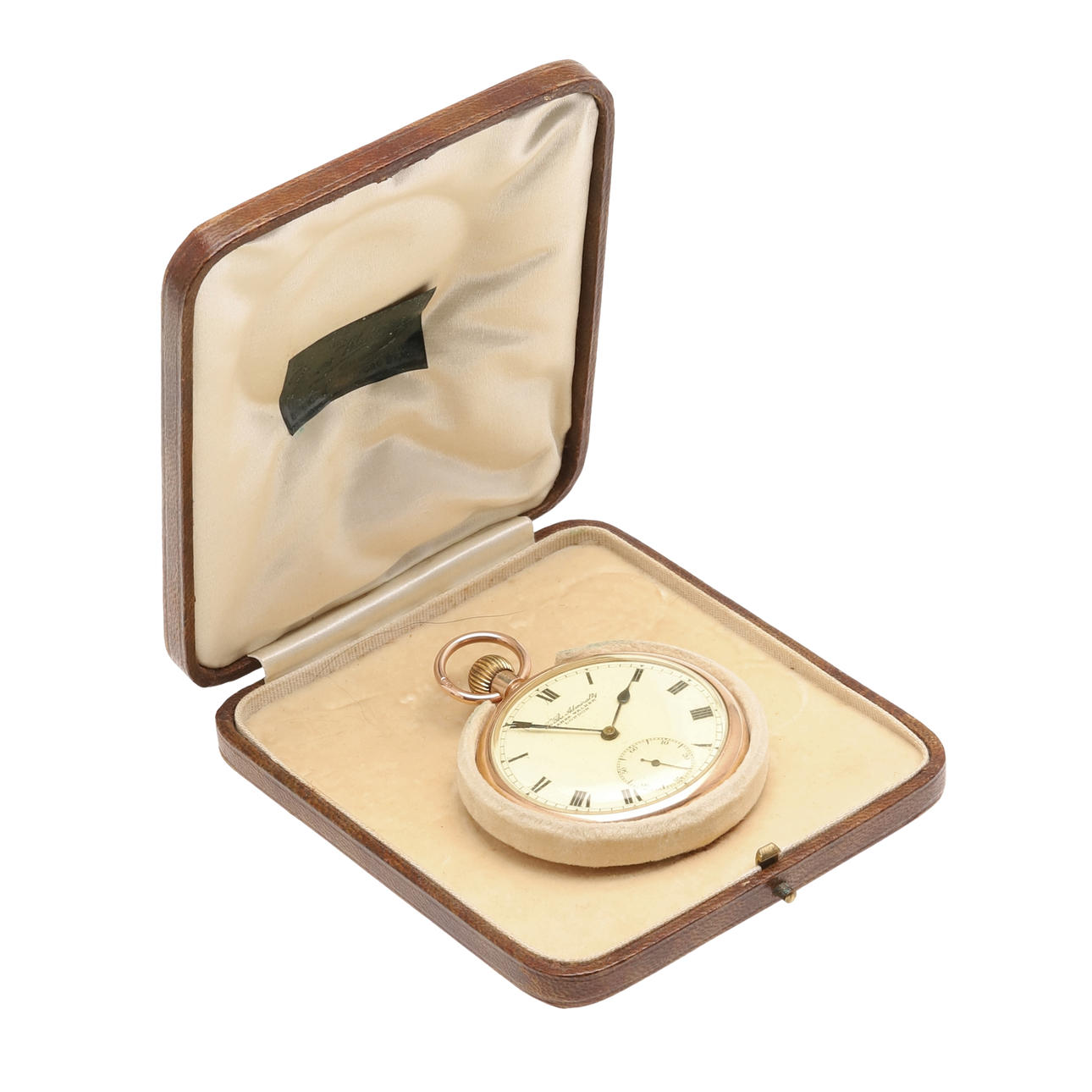 A 9CT GOLD POCKET WATCH BY JAMES WALKER.