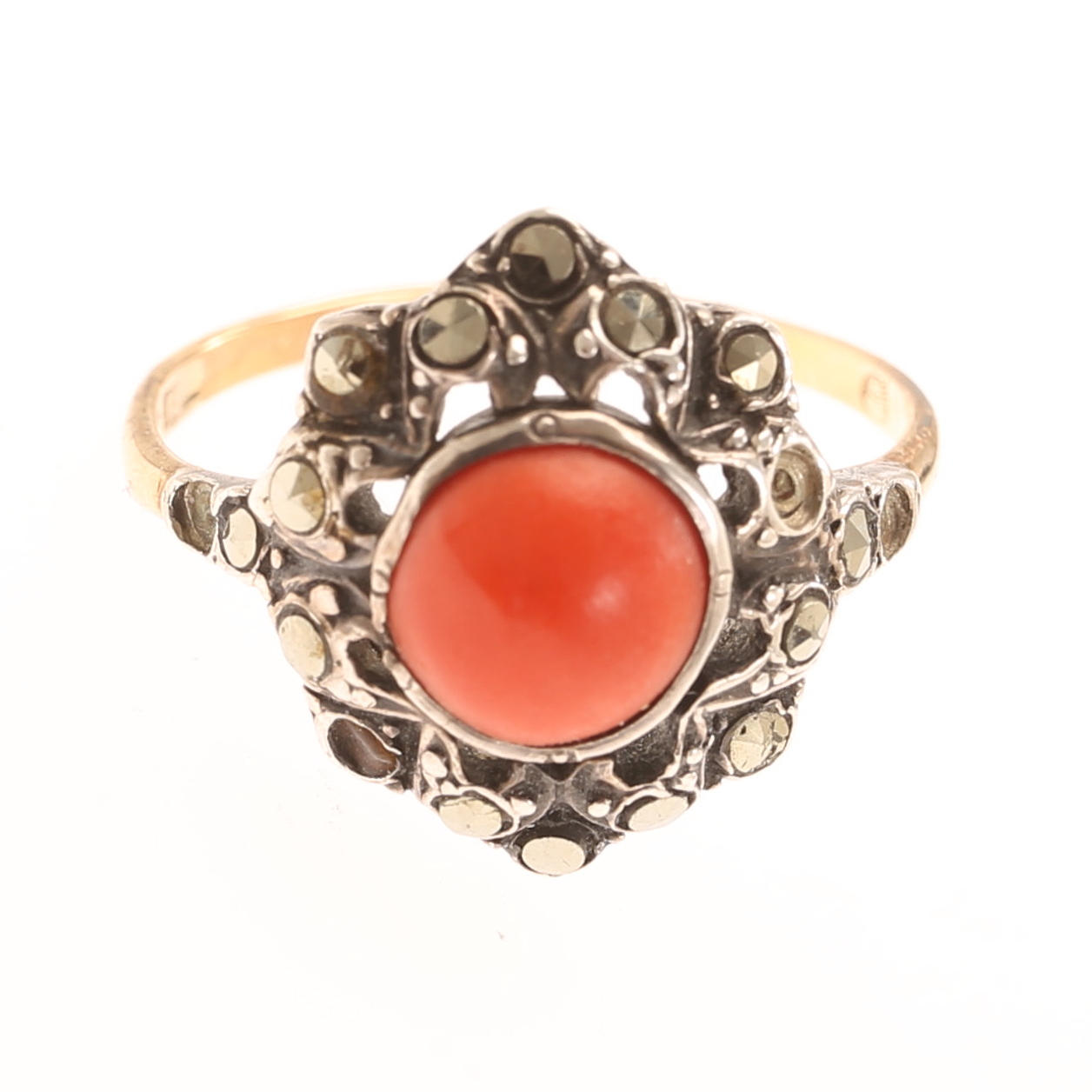 RING, 18 k guld och silver.