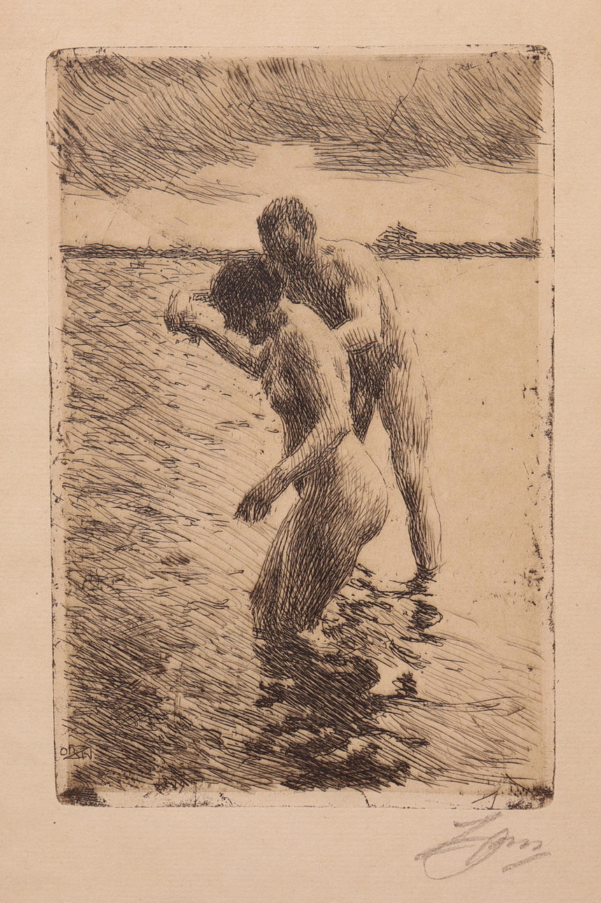 ANDERS ZORN. etching, “Lots”.