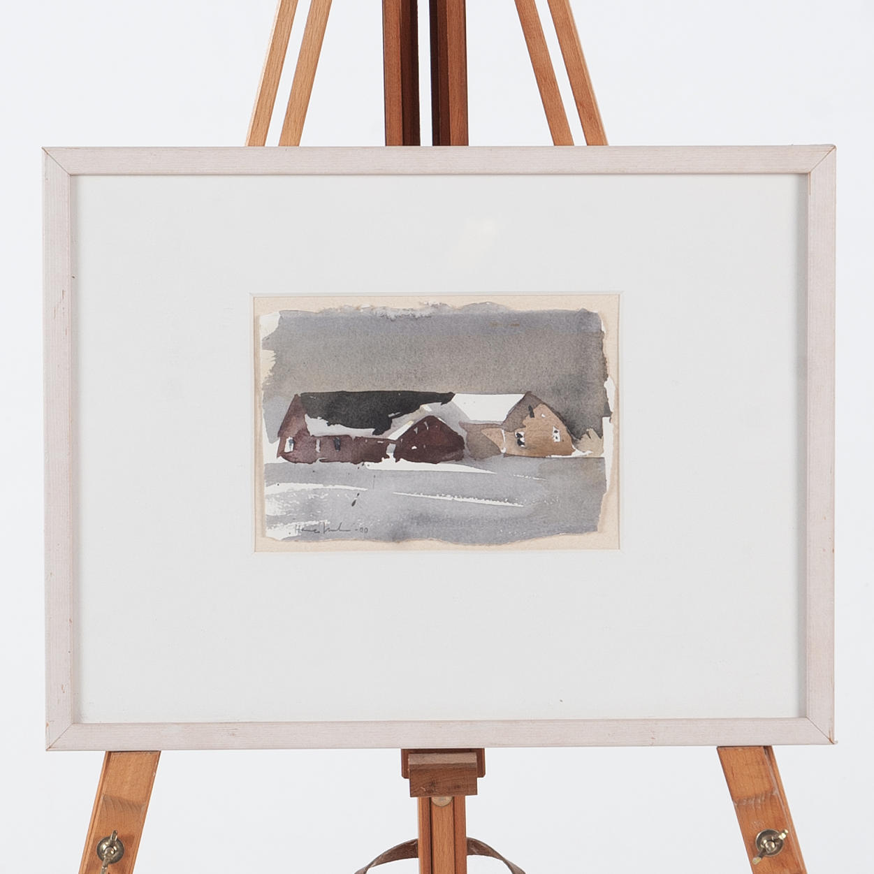 OIDENTIFIERAD KONSTNÄR. Watercolor, “Grey Winter”.