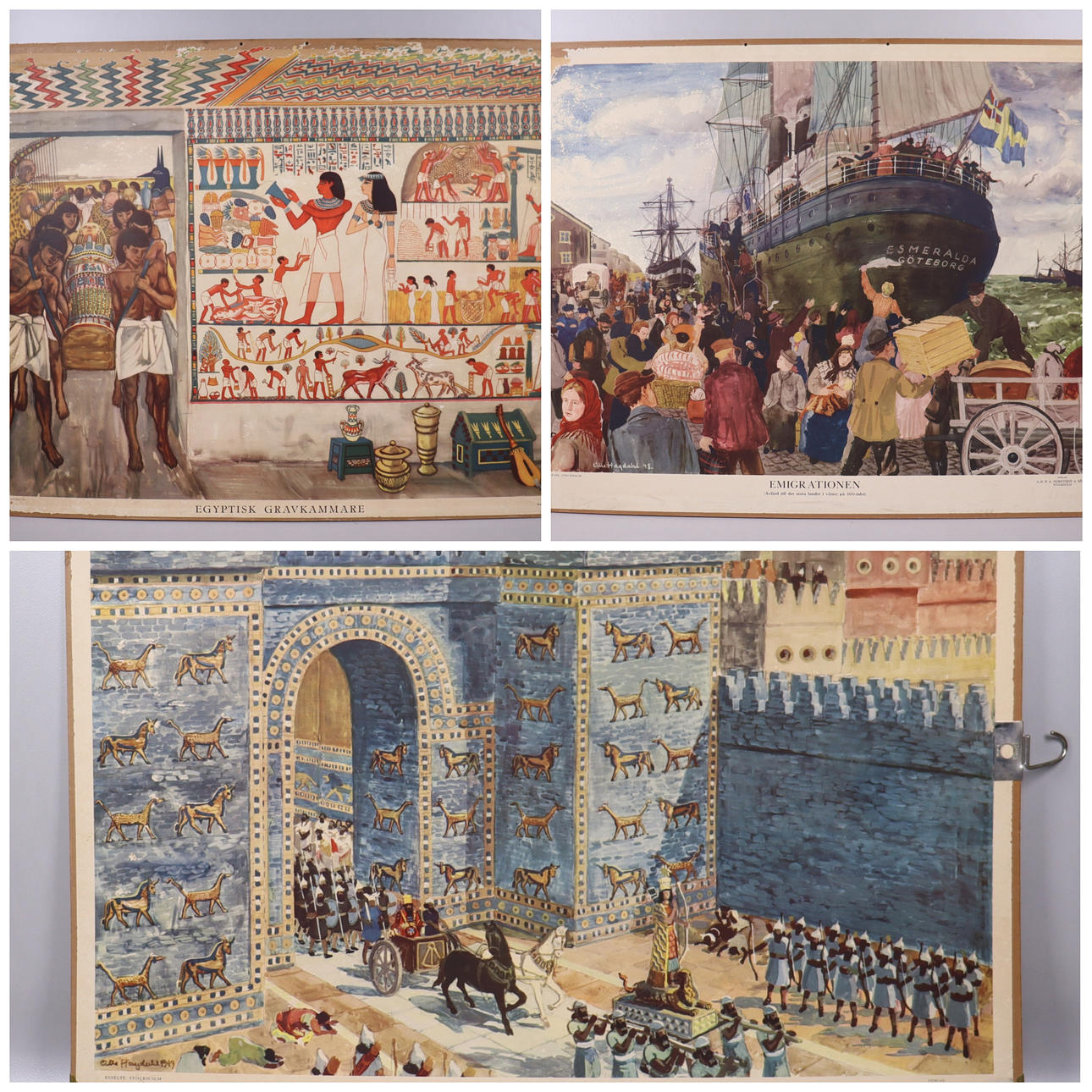 SCHOOL PLANS, “Emigration”, “Egyptian burial chamber” and “Babylon”.