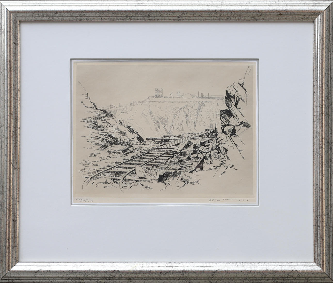 OLLE HANSPERS. “Stora Stöten, Falun”, etching, signed and numbered 141/150.