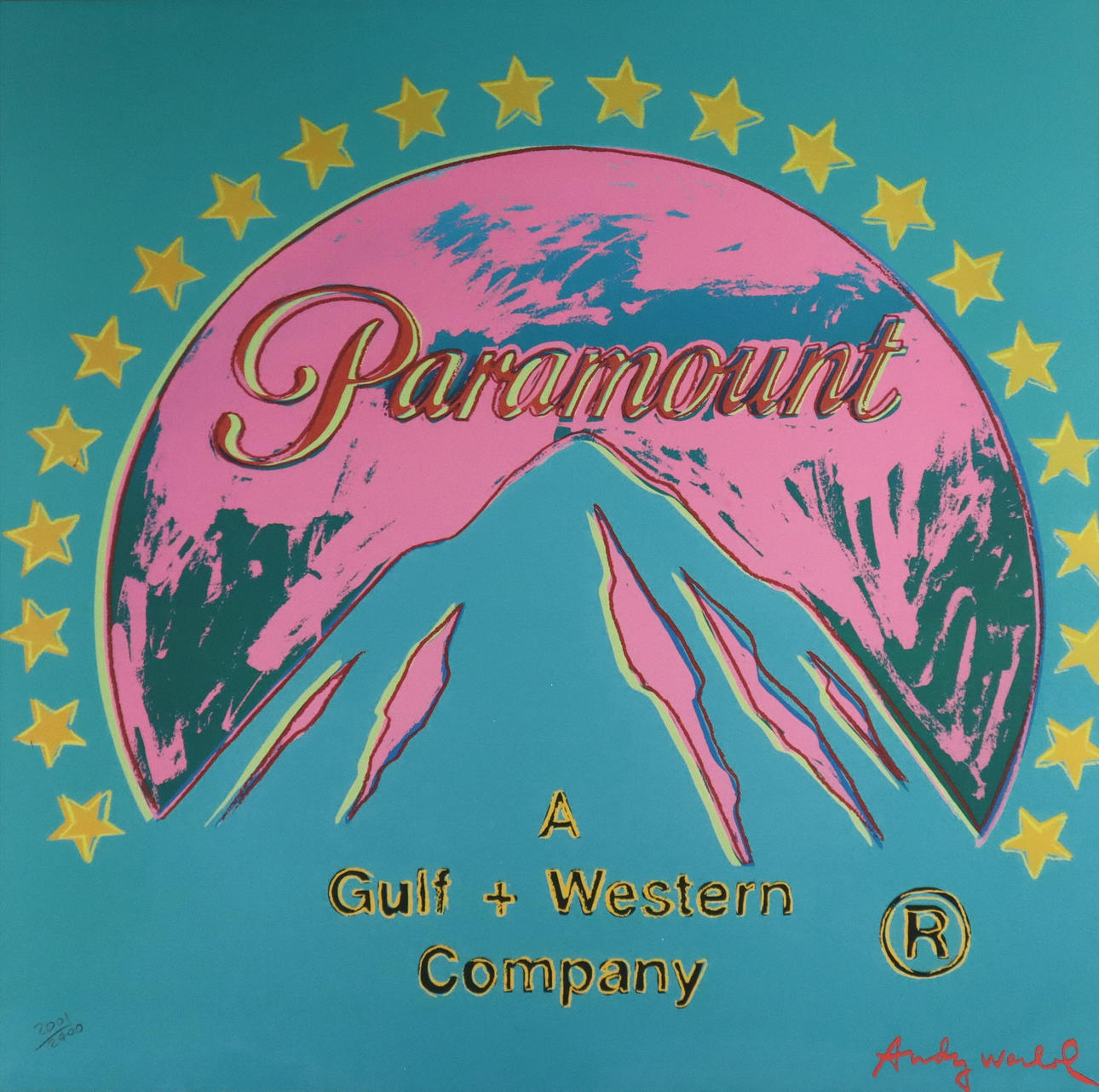 - “PARAMOUNT” (green), Andy Warhol motif, granolithography on sturdy paper.