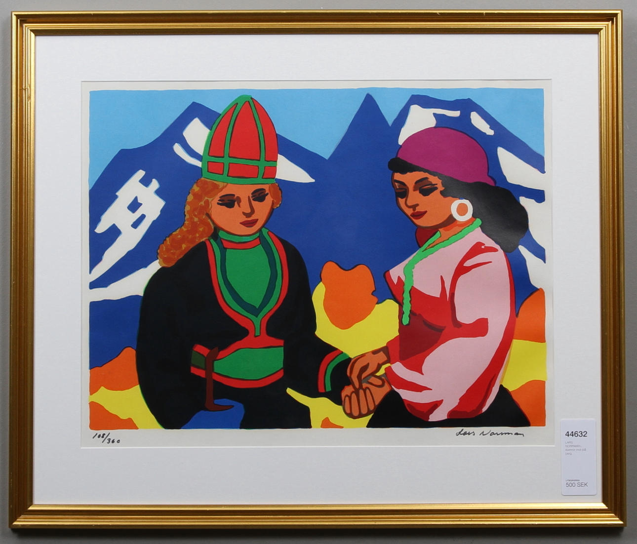 LARS NORRMAN. Kvinnor mot blå berg.