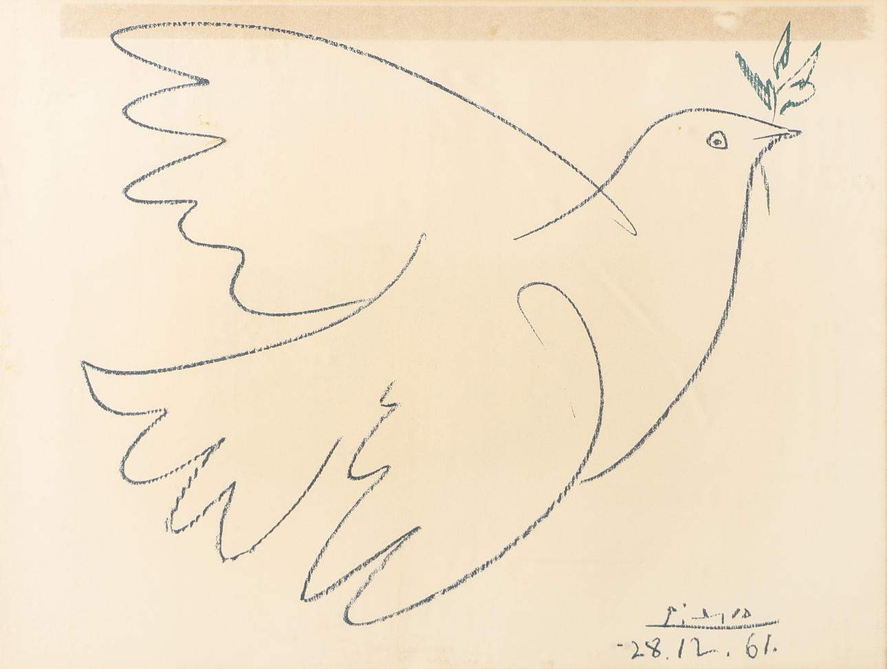AFTER PABLO PICASSO. Peace dove, print, signed in print.