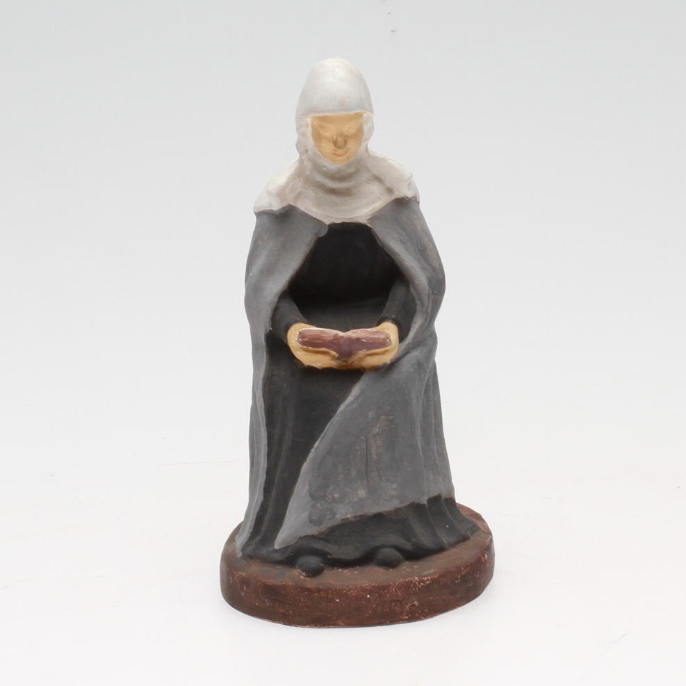 CARIN NILSON(1884-1973). "St Birgitta", skulptur, gips, signerad samt daterad 1932.
