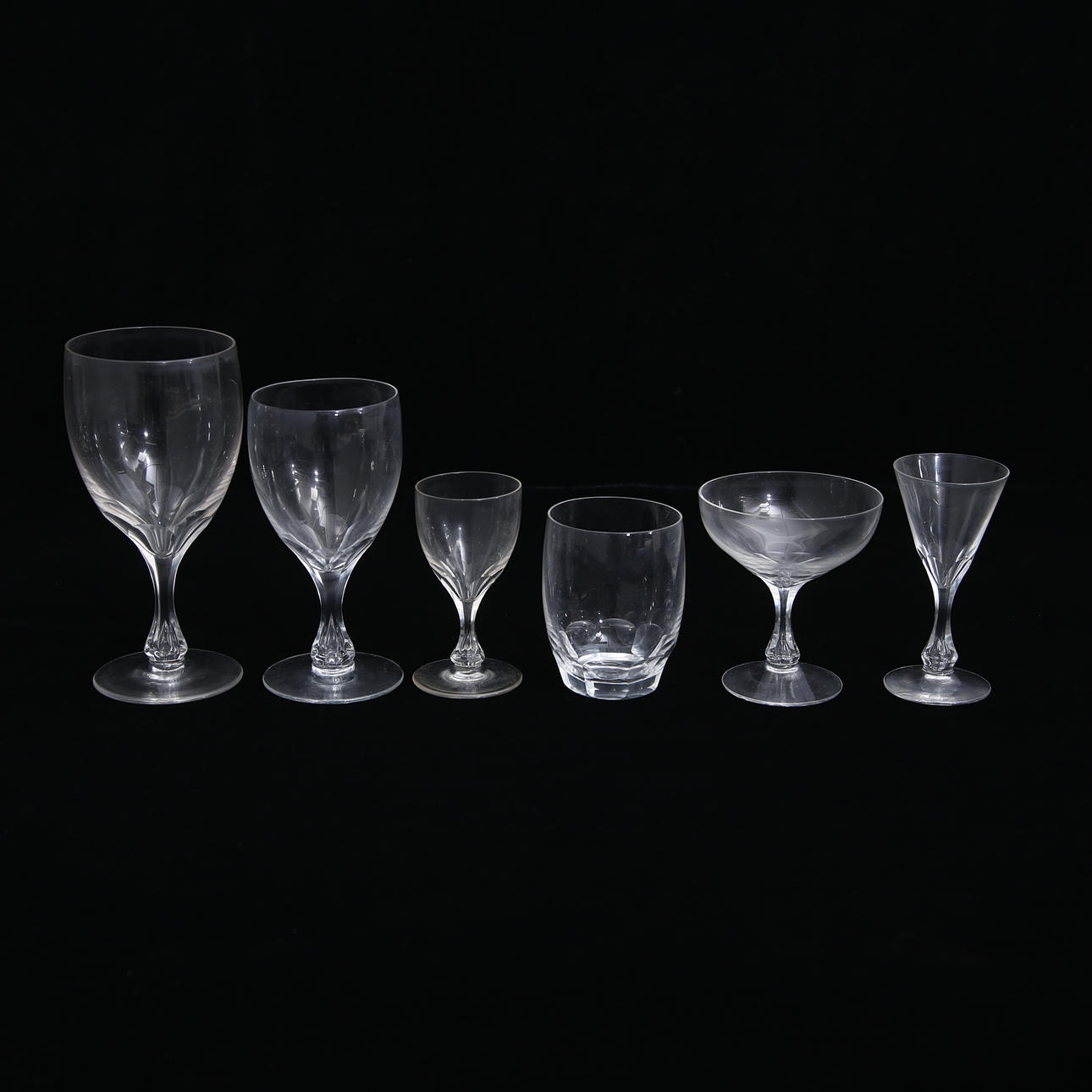 A 69-piece glassware set, cut foot, Orrefors.