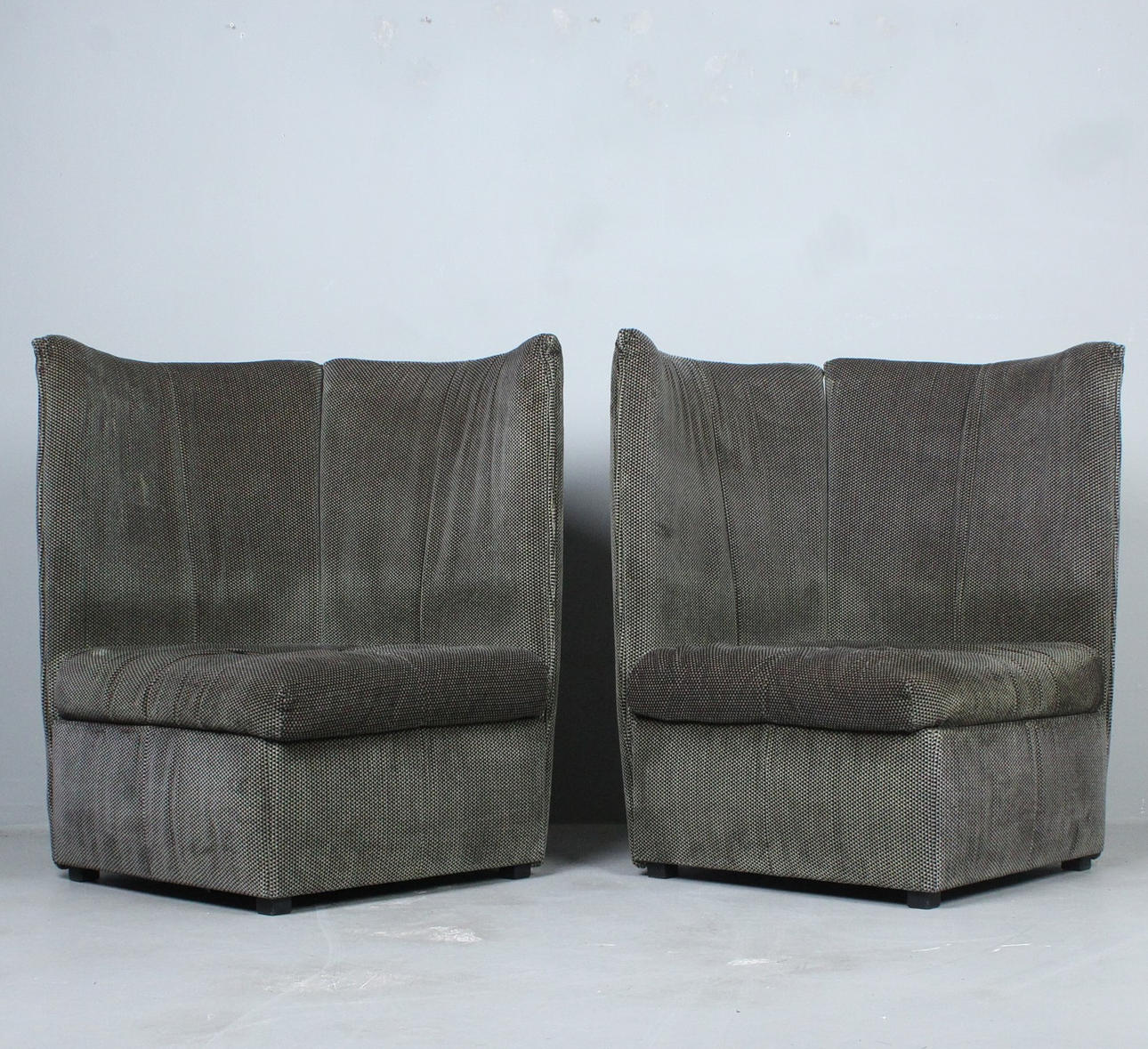 Pair of armchairs/modules/two-seater sofa, 1980s.