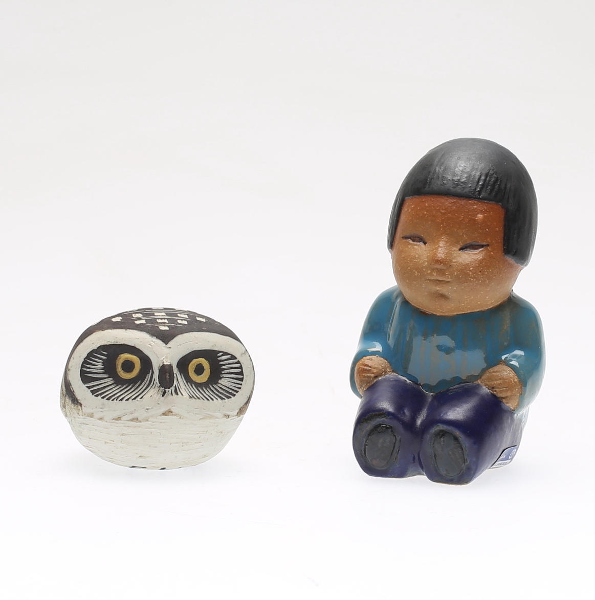 FIGURER, stengods, 2 st, Lisa Larson och Edward Lindahl, Gustavsberg.