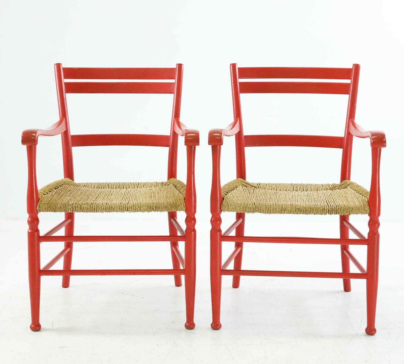 Ein Paar Jugendstil-Sessel, Korbsitze, 20. Jahrhundert.