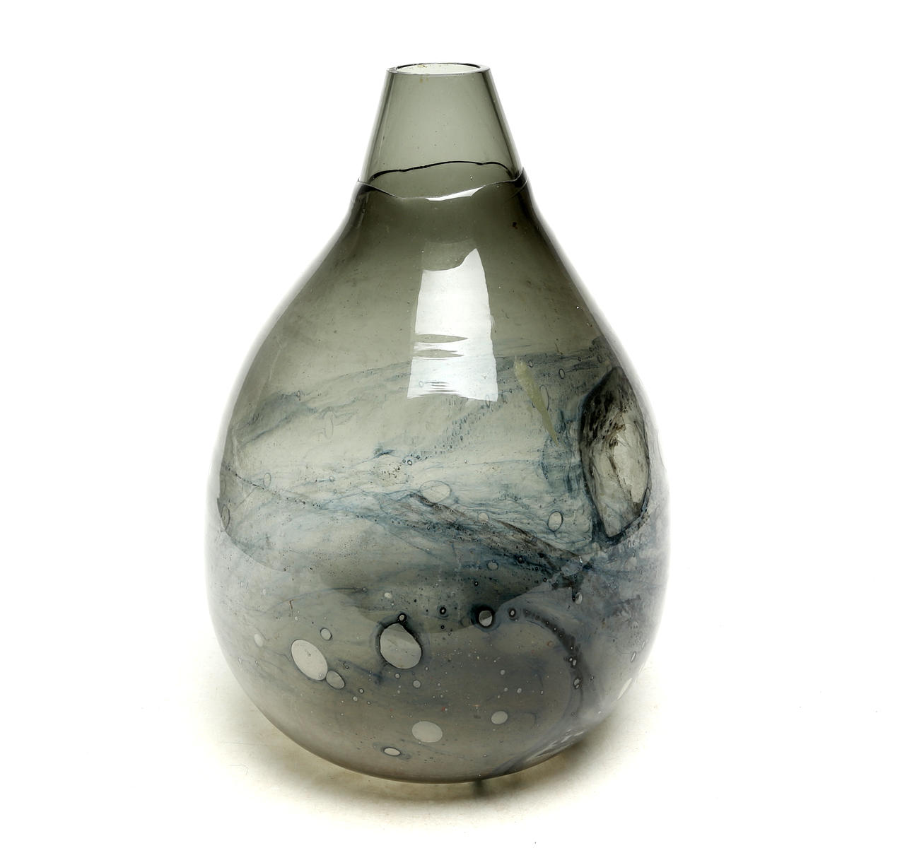 EVA ENGLUND. A glass vase, Pukeberg, signed.