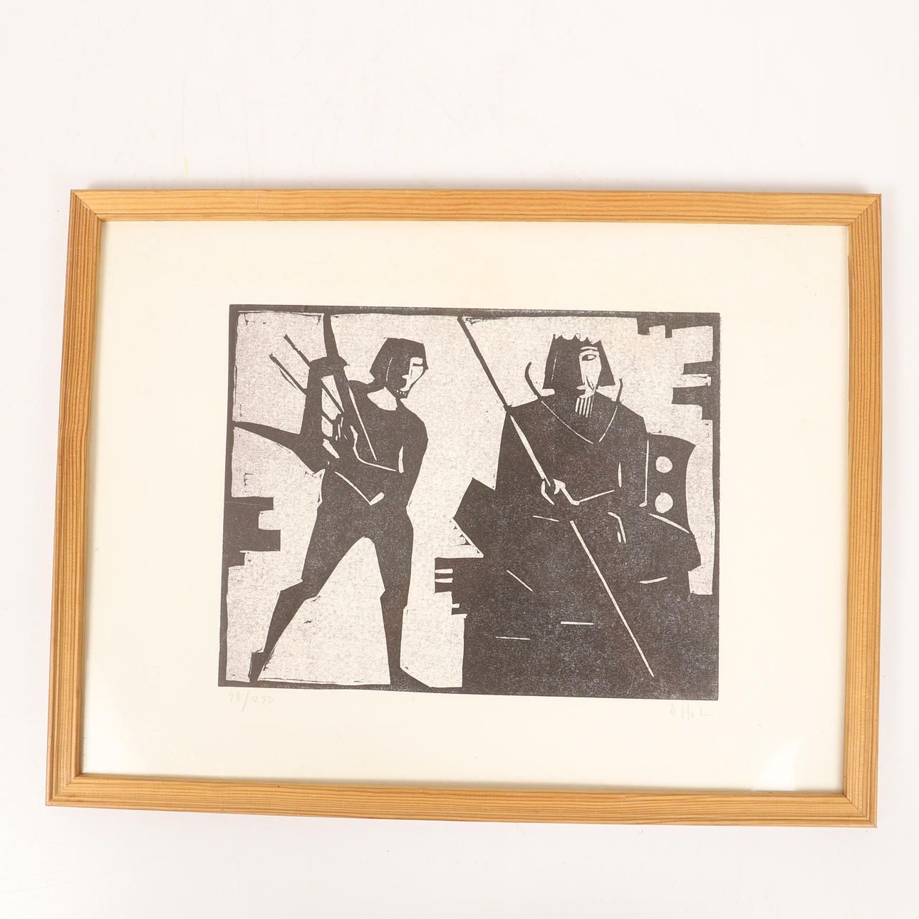ÅKE HOLM. Biblical motifs, 7 pieces of linoleum cut, signed Å