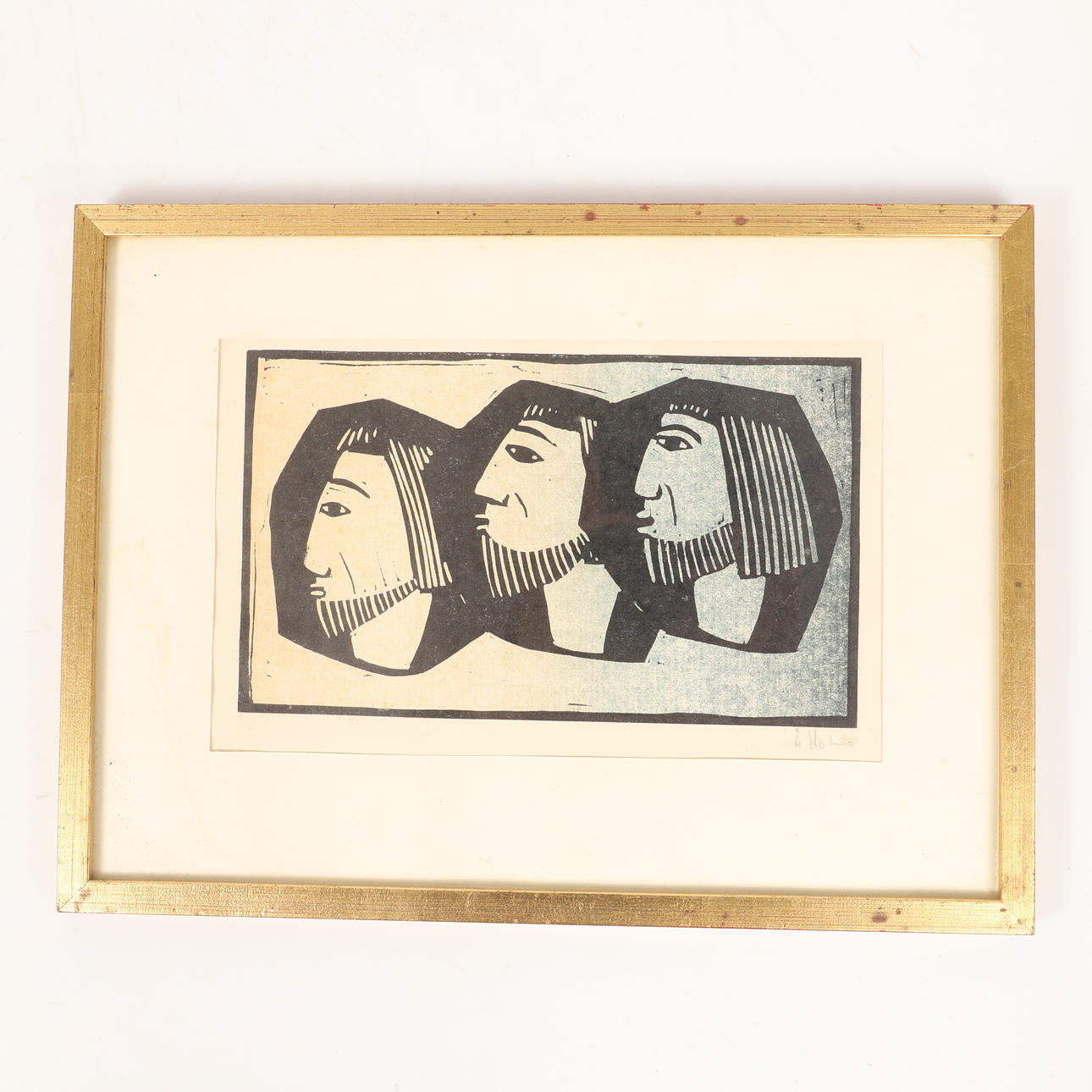 ÅKE HOLM. Biblical motifs, 7 pieces of linoleum cut, signed Å