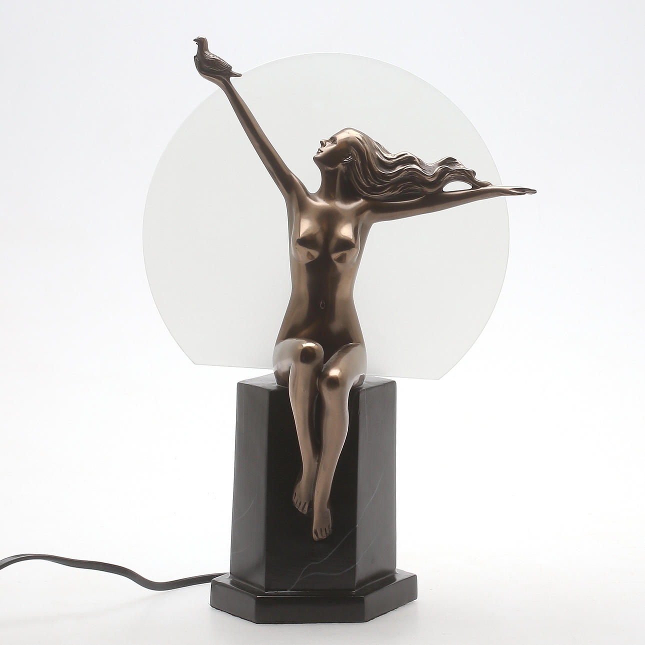 BORDSLAMPA, konstmassa/glas, Art Deco-stil, samtida.