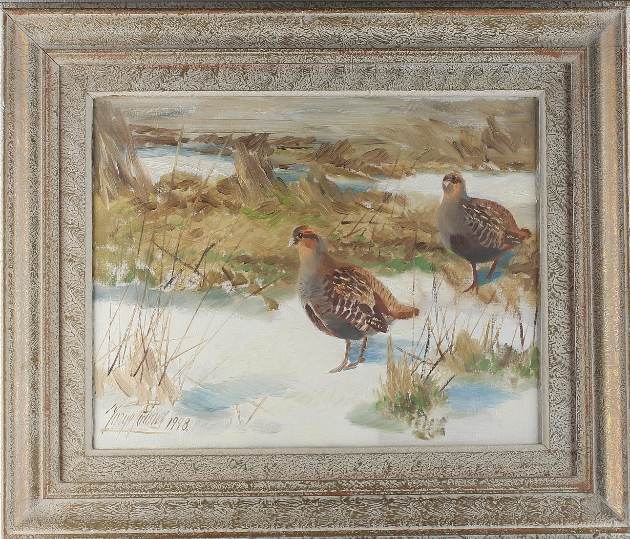 INGE TÖRNER. "Rapphöns", olja på duk, signerad samt daterad 1948.