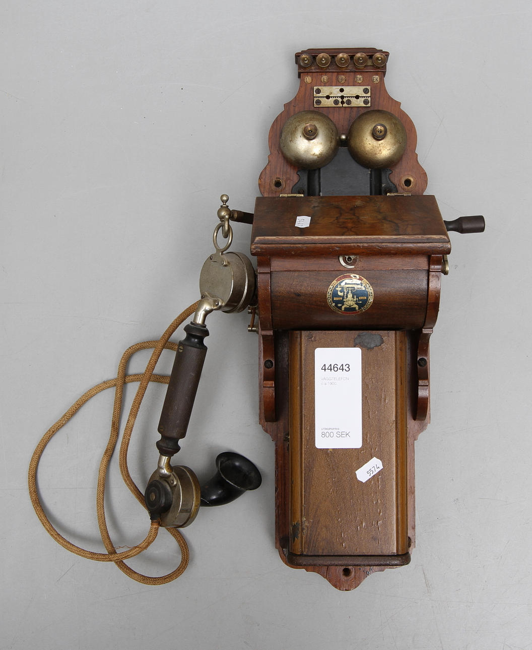 VÄGGTELEFON c:a 1900.