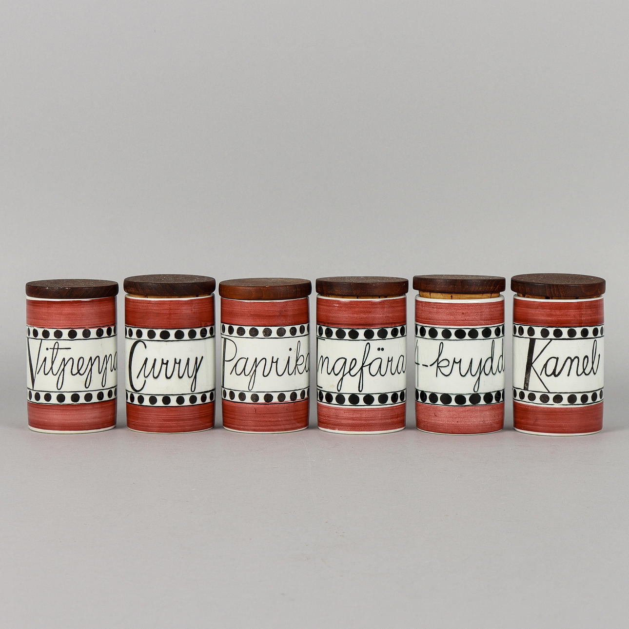 SPICE JARS 6 pieces, Rörstrand Aroma.