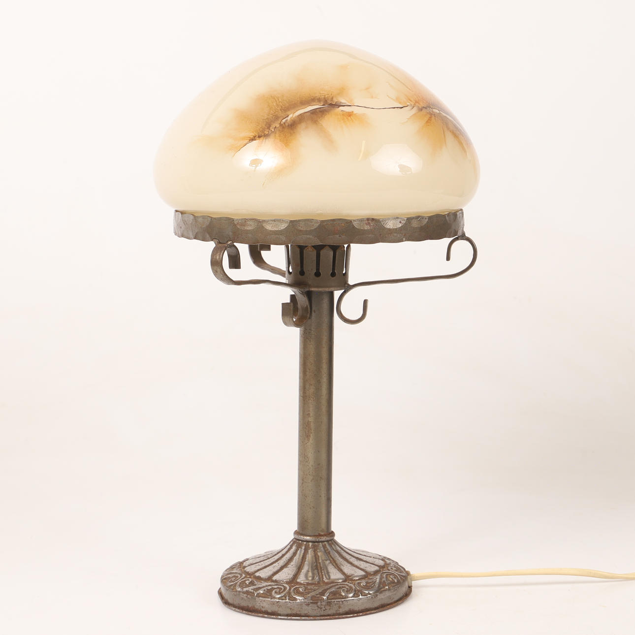 A table lamp, strindberg model, glass/metal, 20th century.