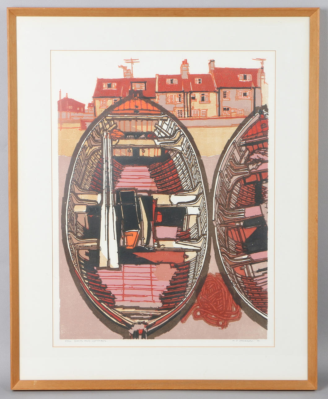 H JOHN JACKSON A.R.E, S.W.E (BRITISCH, GEBOREN 1938) „BOOTE UND HÜTTEN“.