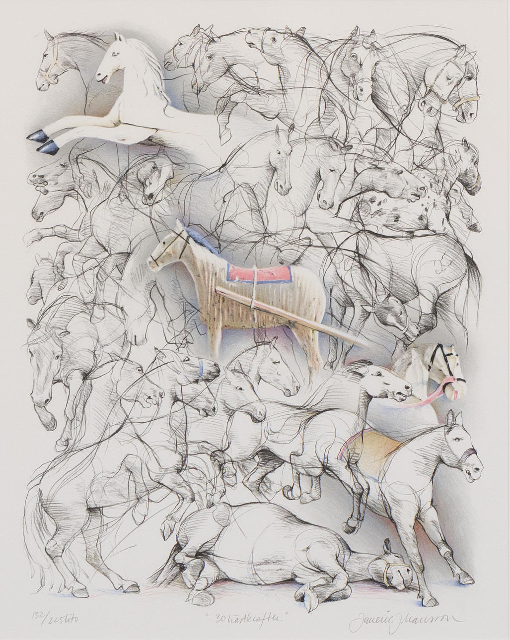 JANERIC JOHANSSON. “30 horsepower”, lithograph no. 132/225, signed. Art ...