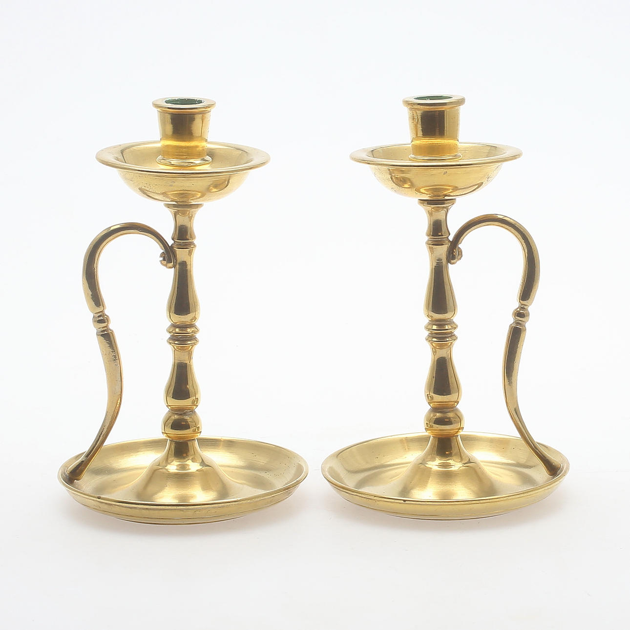 NATTLJUSSTAKAR, ett par, mässing, 1900-talets andra hälft.
