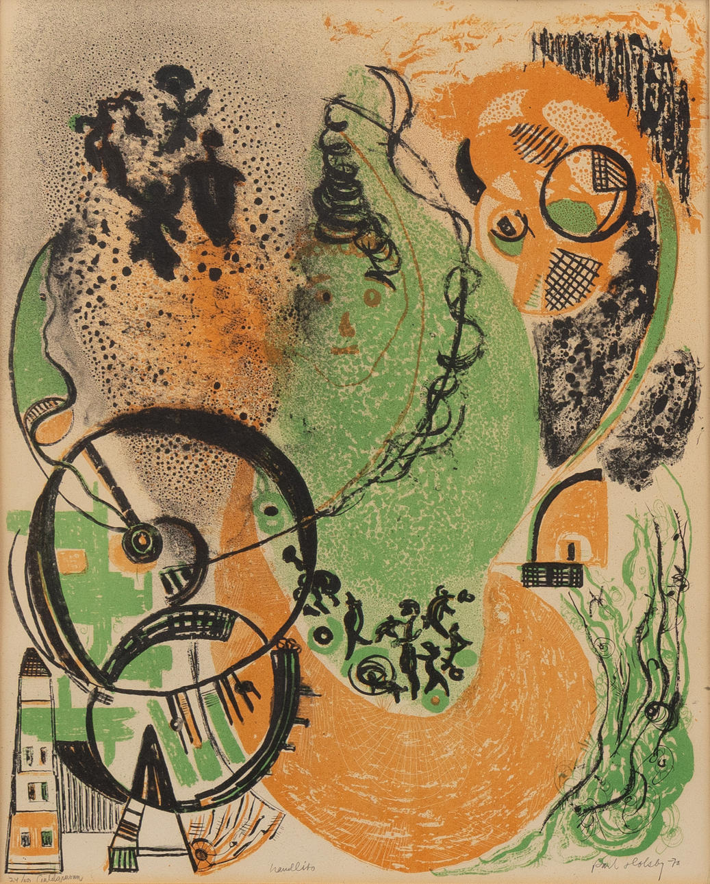 PAUL HOLSBY. “Guldgruvan”, lithograph no 24/80, signed and dated 70.