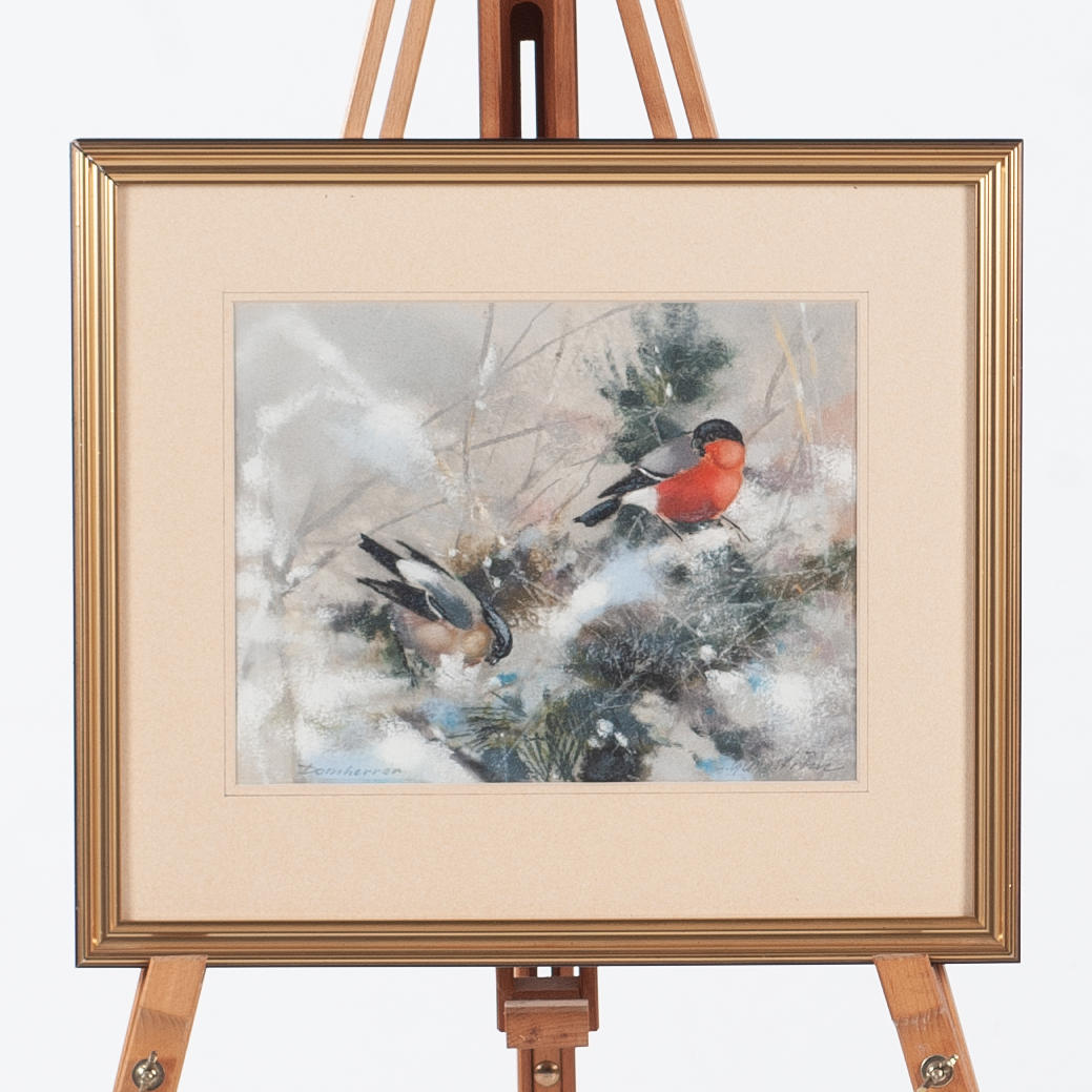 CARL LJUNGSTRÖM. Pastel, Gentlemen, Signed.