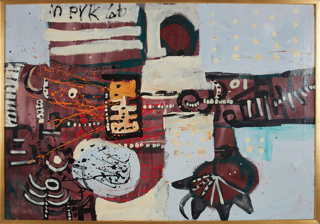 MADELEINE PYK. Abstract composition, oil on canvas, signed and dated 66.