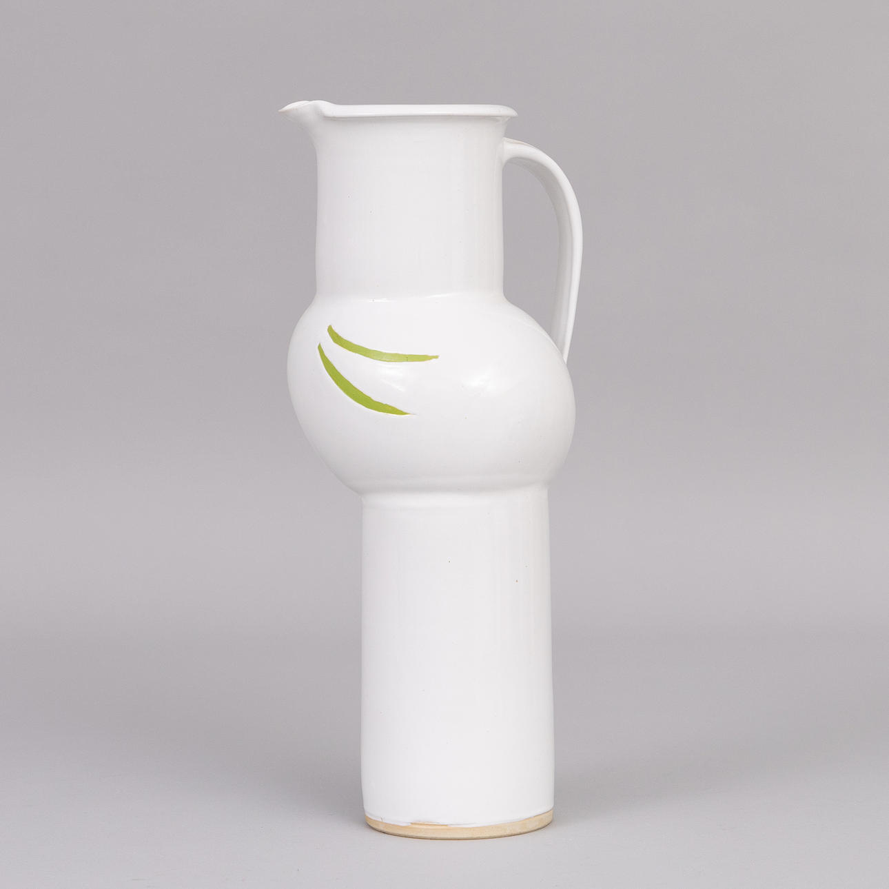 JUG, glazed earthenware, indistinctly signed.