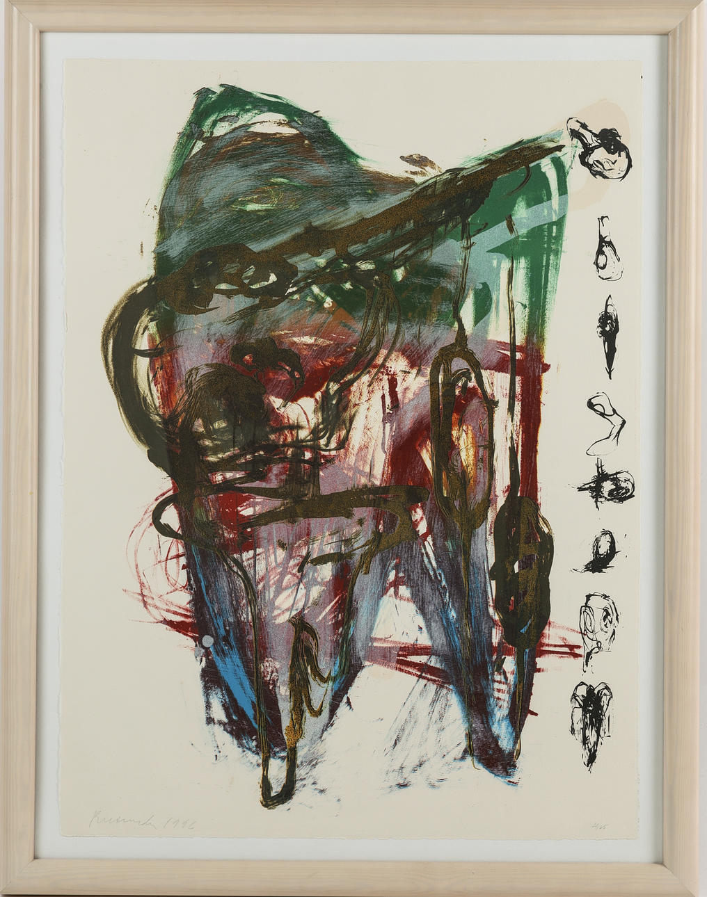 PETER BRANDES (DANMARK 1994-2025). Composition, lithograph in colours, signed 1996.