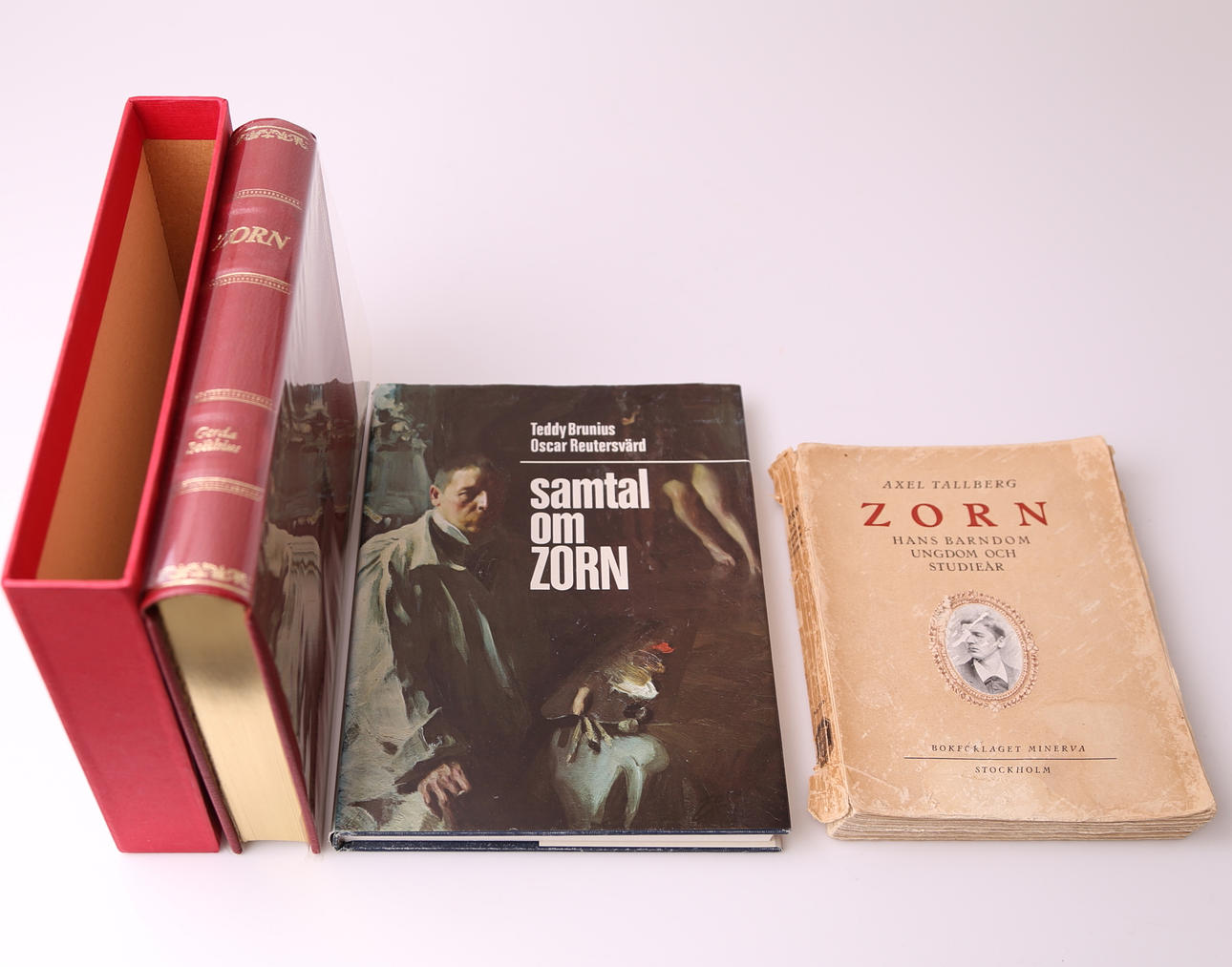 BÖCKER, 3 st, om Zorns liv, 1900-tal.