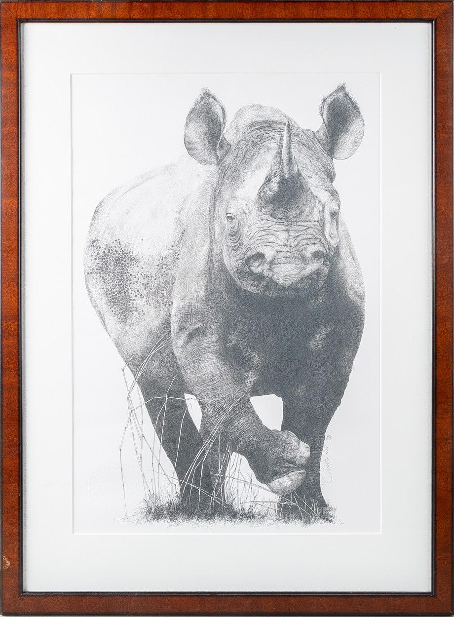 UNIDENTIFIED ARTIST, offset lithograph 'Rhinoceros'.