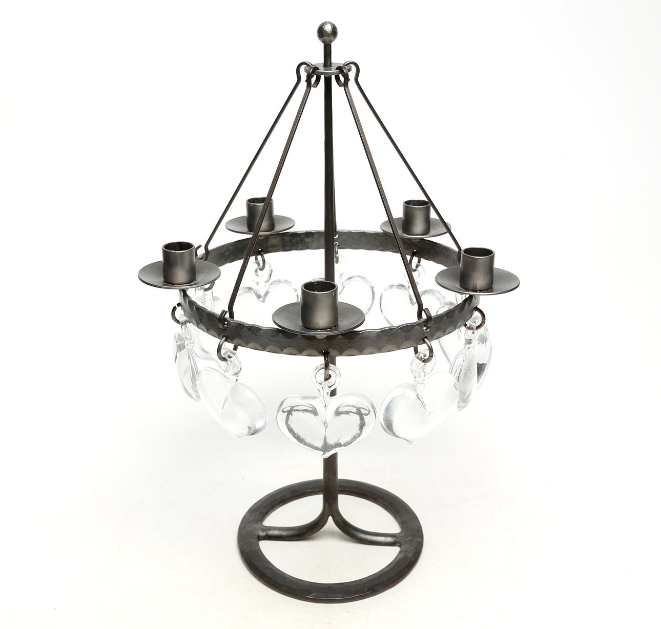 Kerzenständer, Eisen/Glas, wahrscheinlich Bodasmide.