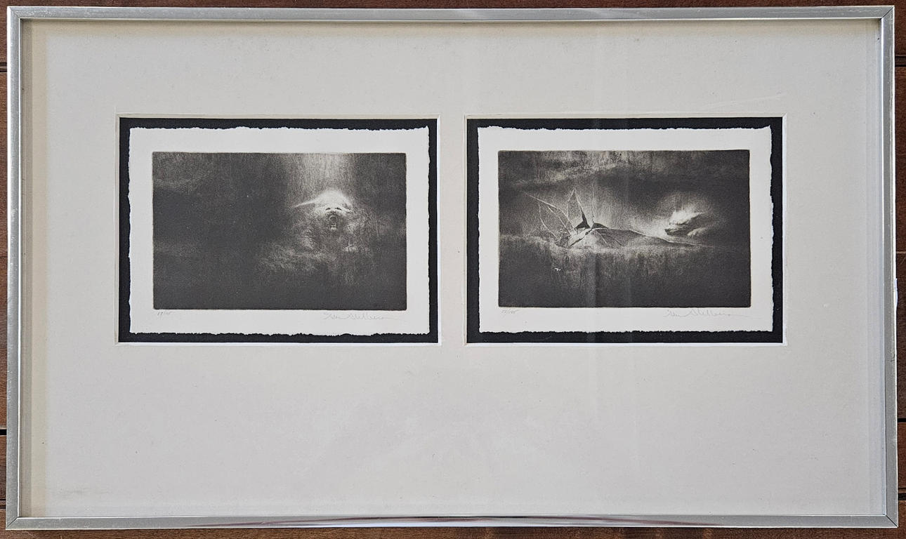 ÅKE AHLBERG. Graphic sheets, 2 pcs, signed and numbered 17/175.