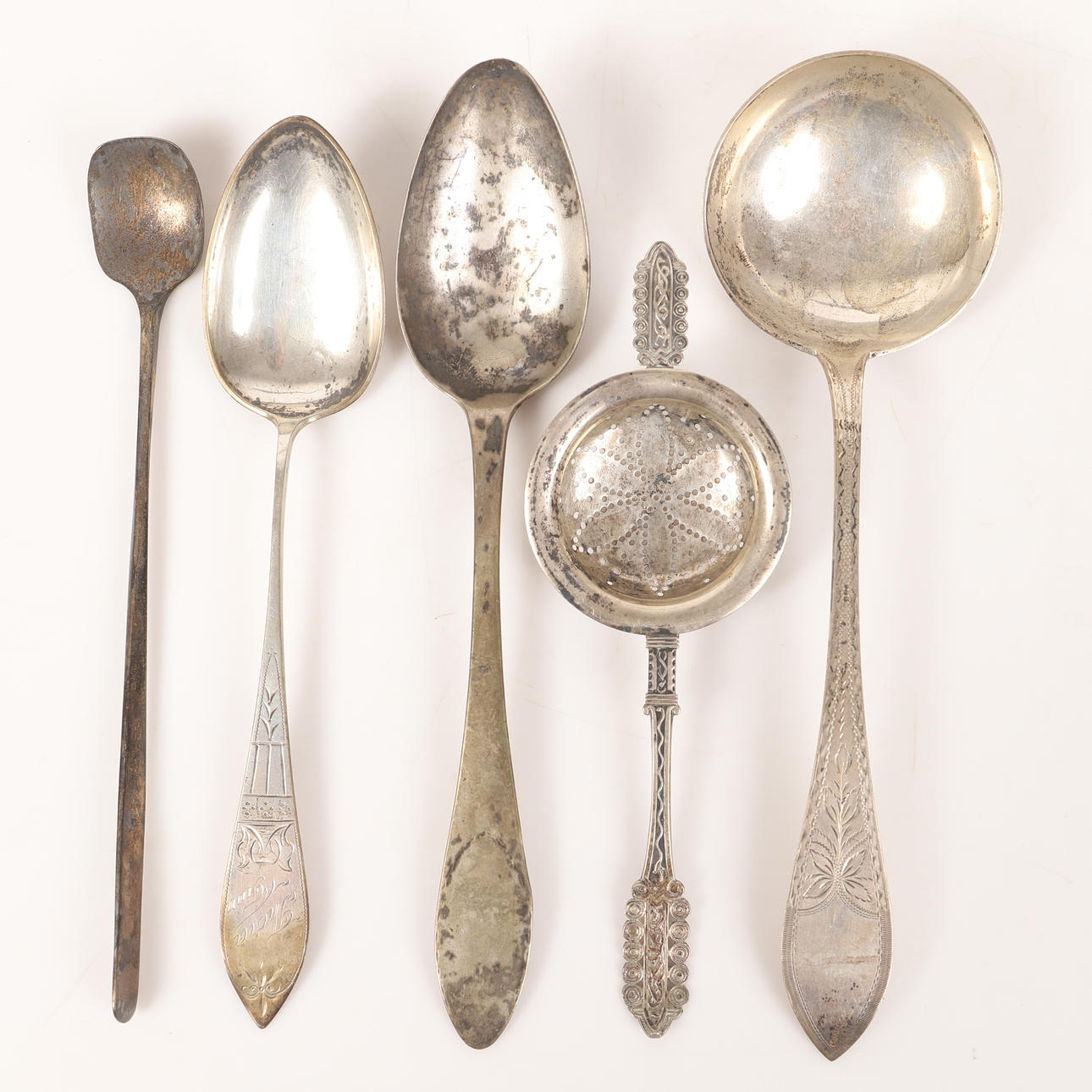 SKEDAR SAMT TESIL, 5 delar, silver.